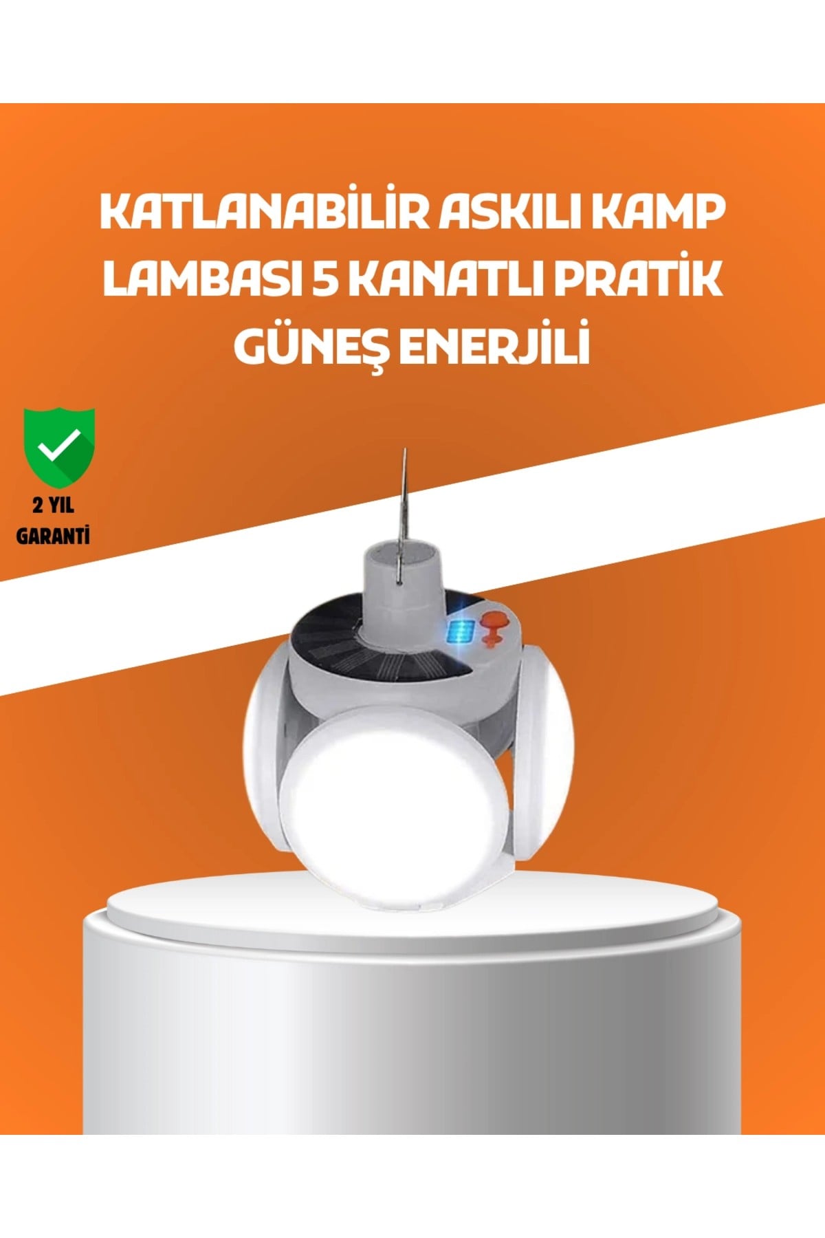 Çok Amaçlı Katlanabilir Güneş Enerjili Kamp Lambası – Masa Üstü ve Asılabilir Kullanım