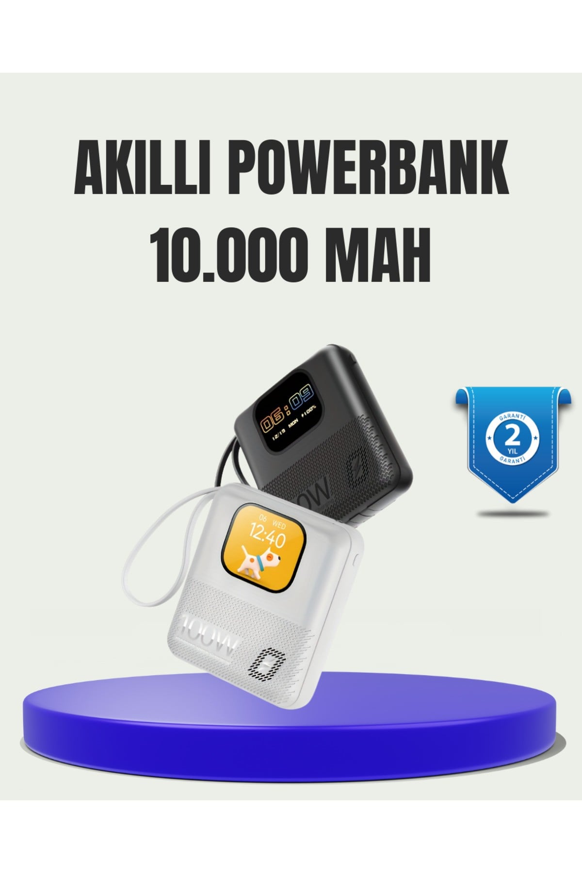Çok Fonksiyonlu 10000 mAh Powerbank Akıllı Ekranlı Hızlı Şarj Cihazı