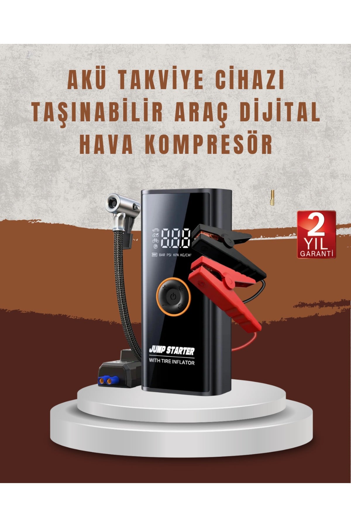 Çok Fonksiyonlu Araç Yol Yardım Kiti Jump Starter ve Lastik Pompası