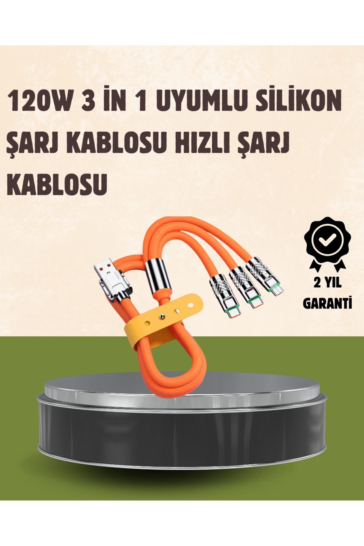 Çoklu Cihaz Dostu 120 W Hızlı Şarj Kablosu – Tek Kablo ile Her Cihaz Elinizin Altında