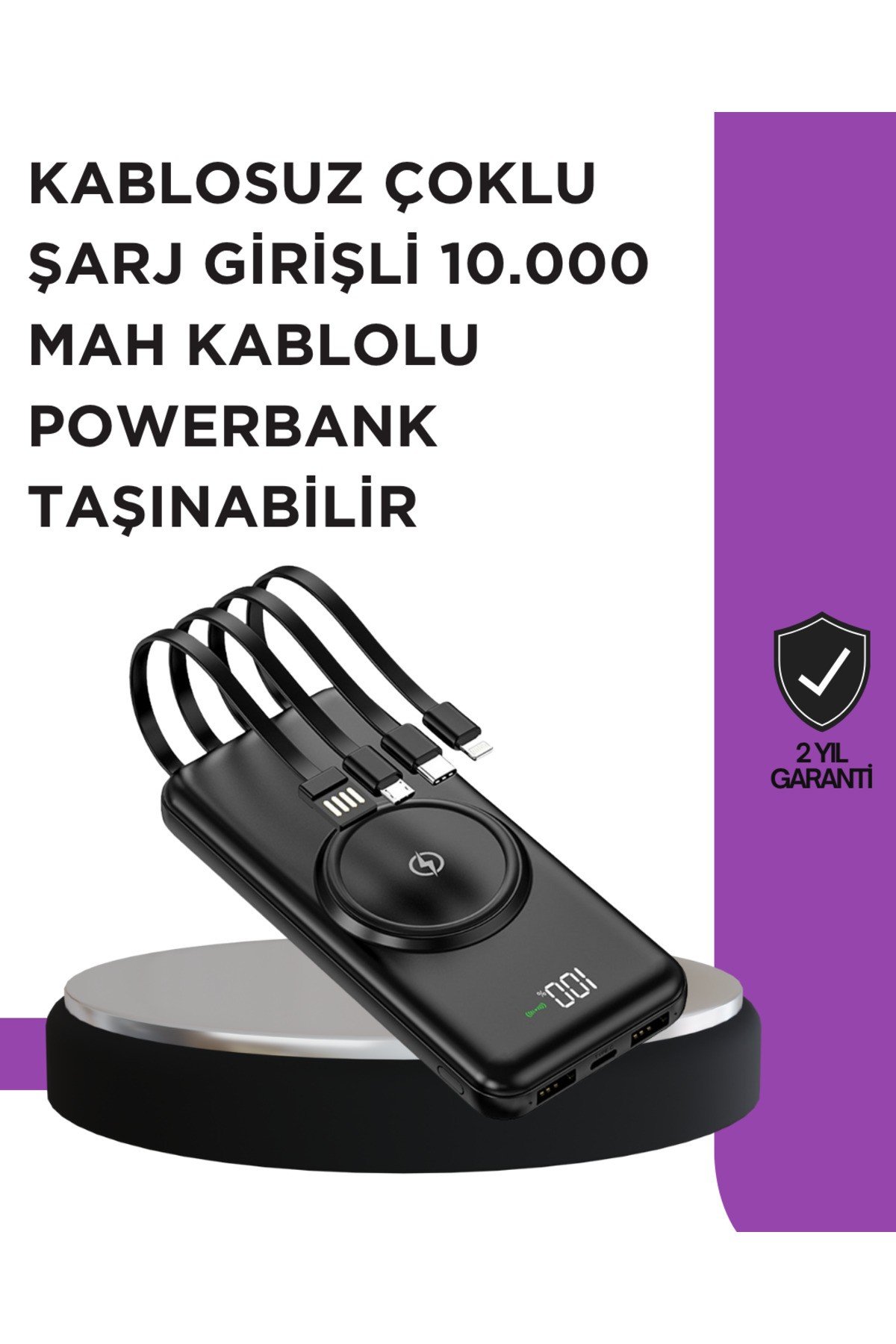 Çoklu Cihaz Uyumu ile Kablolu ve Kablosuz Şarj – Pratik Powerbank