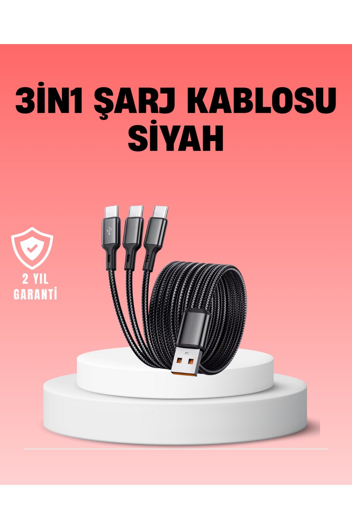 Çoklu USB Şarj Kablosu – 1,2m Hızlı Şarj, 3A Güçlü Akım