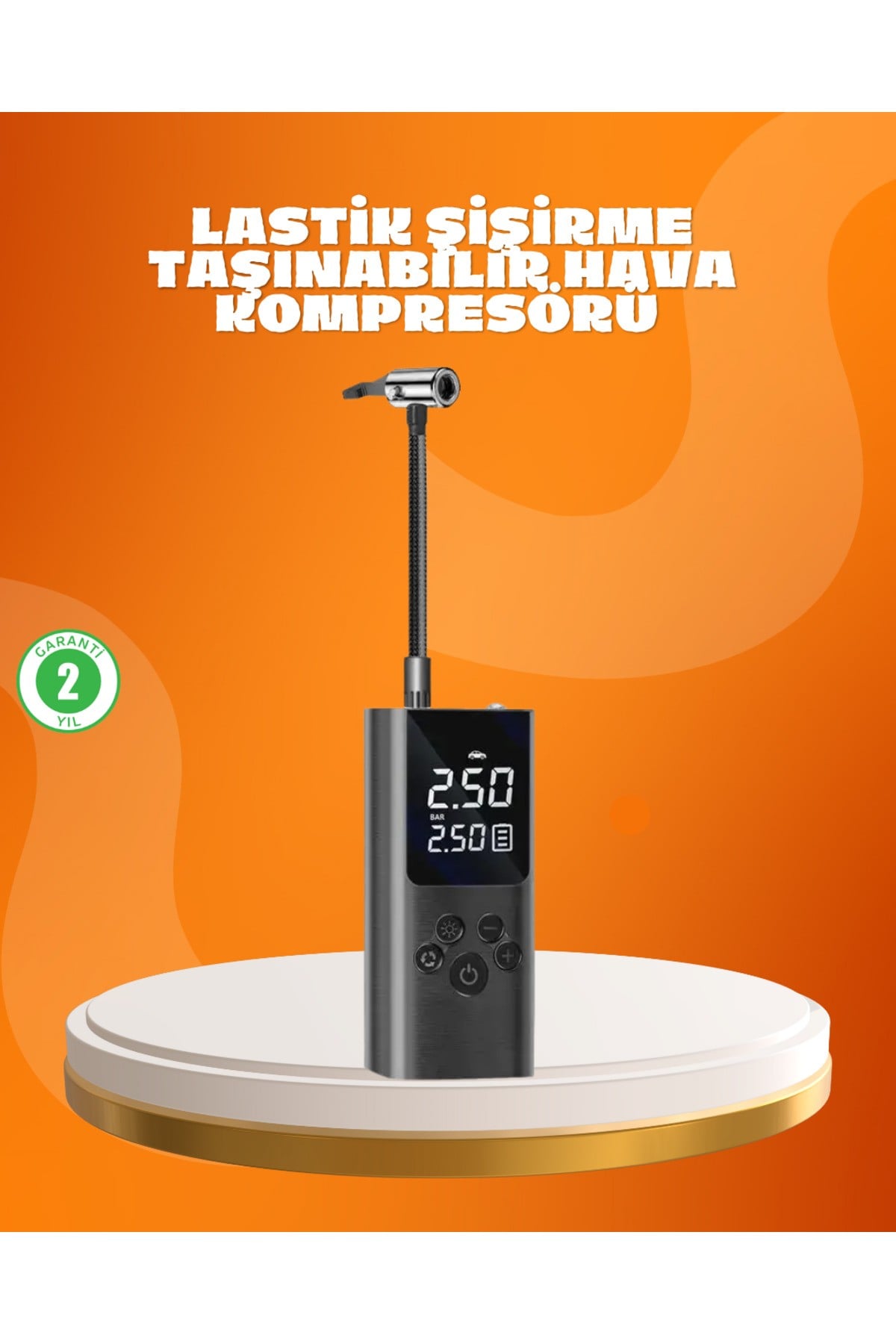 Çoklu Valf Adaptörlü Dijital Hava Pompası