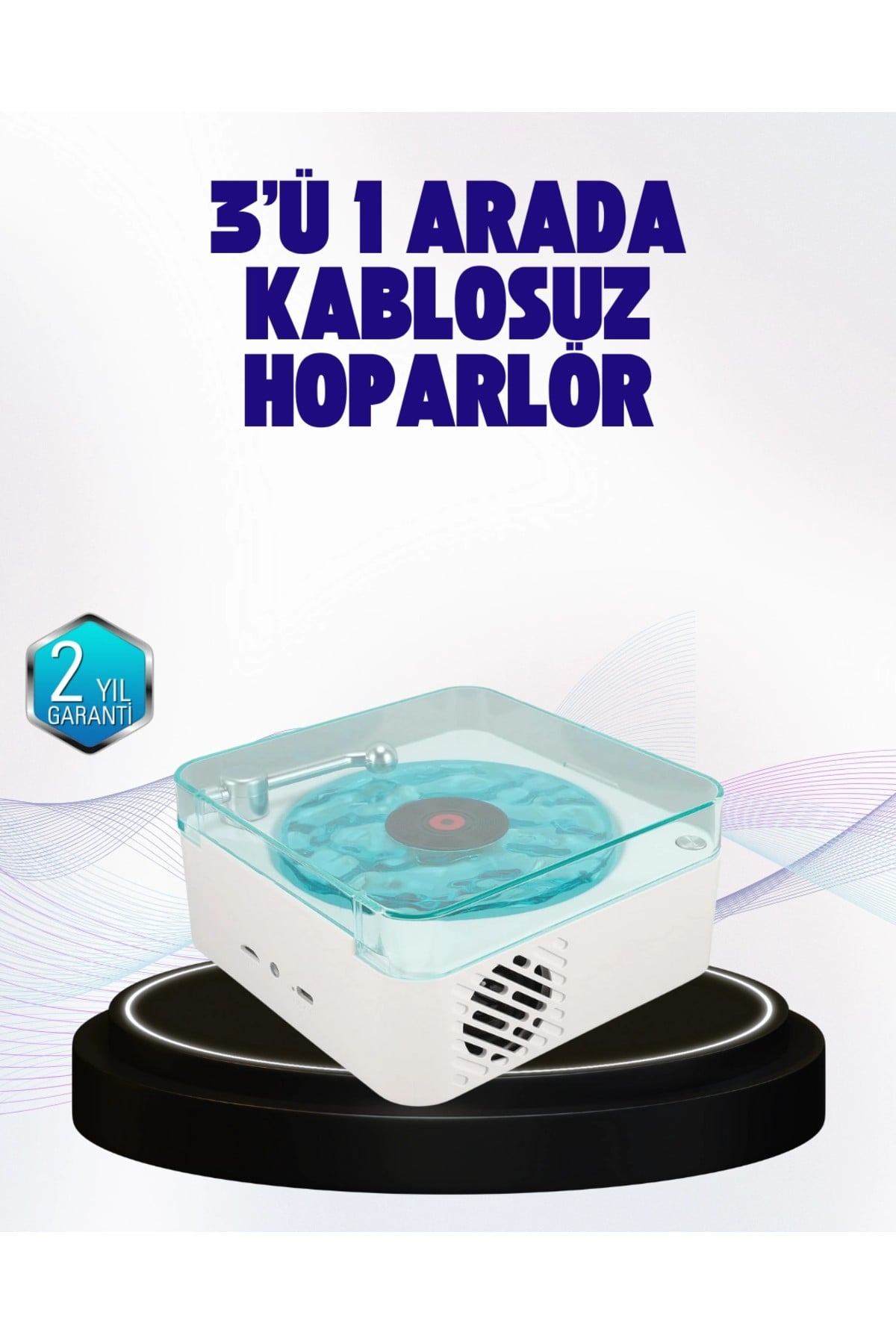 Dekoratif Gece Işıklı Bluetooth Hoparlör – Zaman ve Pil Ekranlı
