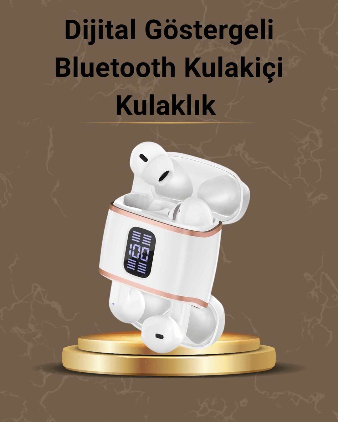 Dijital Göstergeli Bluetooth Kulakiçi Kulaklık – 4’lü Paket, Gürültü Engellemeli
