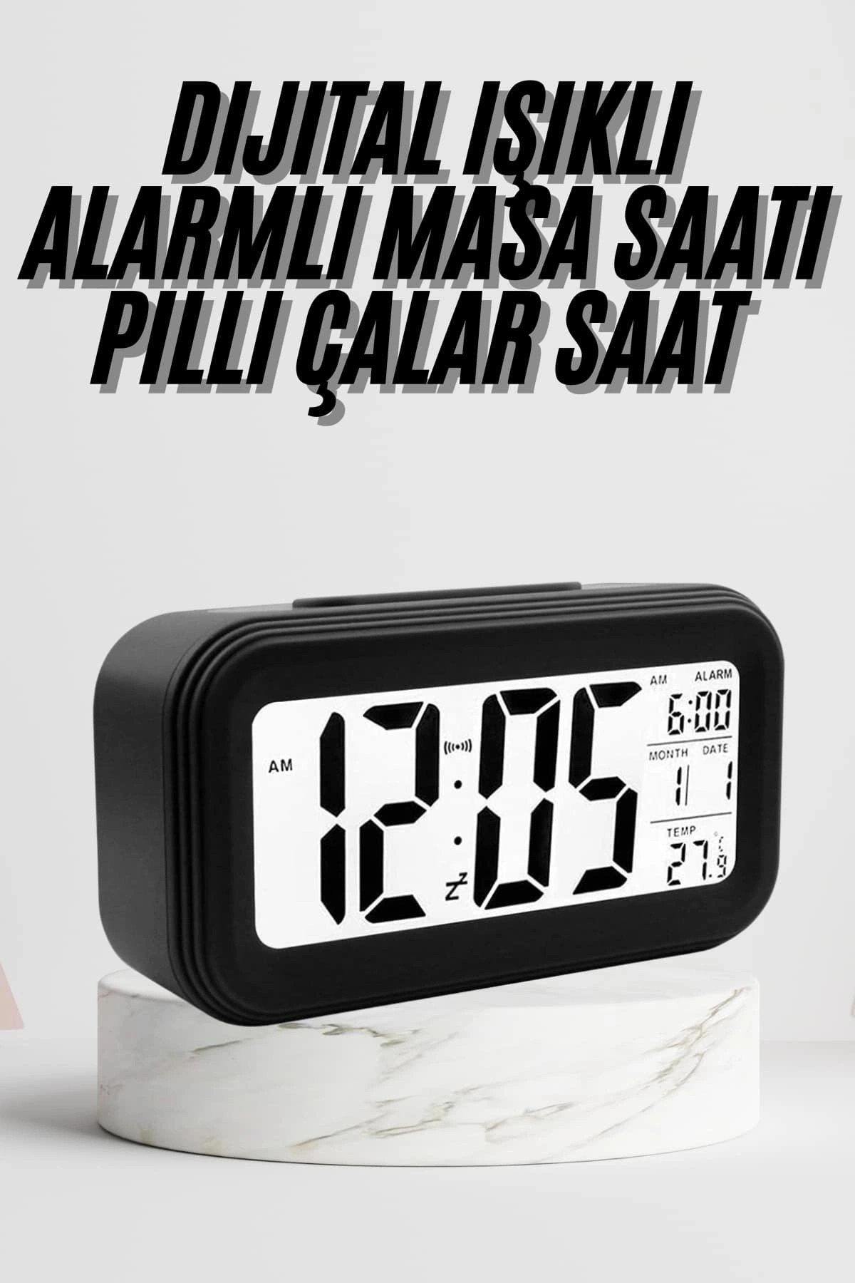 Dijital Masa Saati Termometre Takvim Led Ekran Pilli Ev Ofis Masası