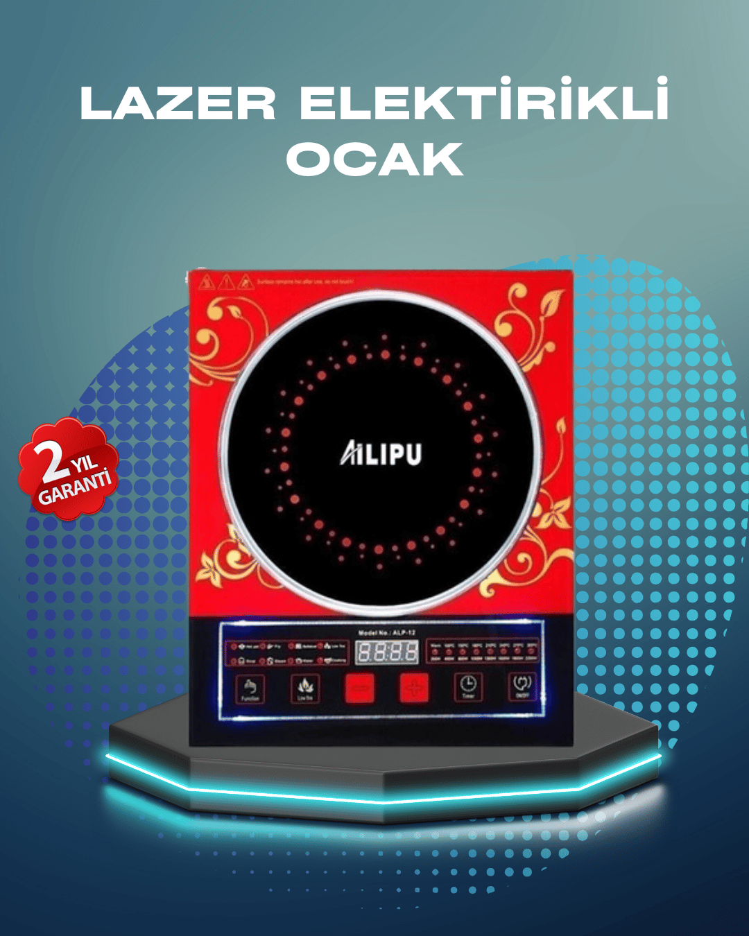 Dokunmatik LED Ekranlı İndüksiyon Ocak 8 Fonksiyonlu