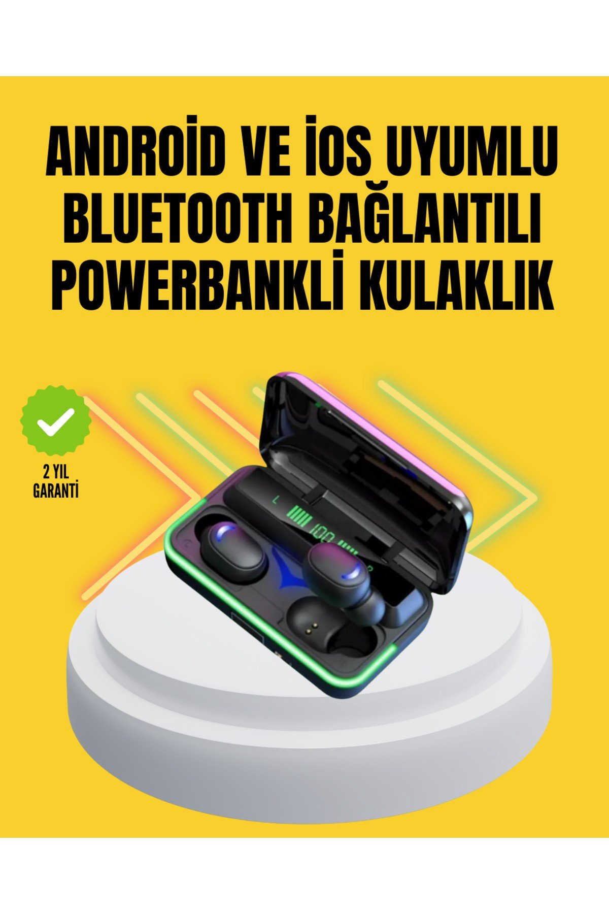 E10 Powerbanklı Bluetooth Kulaklık Oyun Modu ve Şık Tasarım