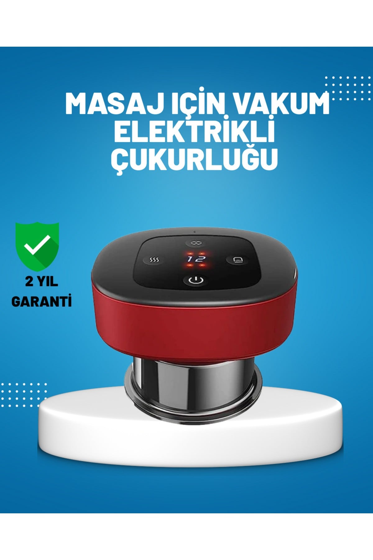Elektrikli Vakumlu Çukurluk Masaj Aleti Isıtmalı ve Kırmızı Işıklı Terapi Seti