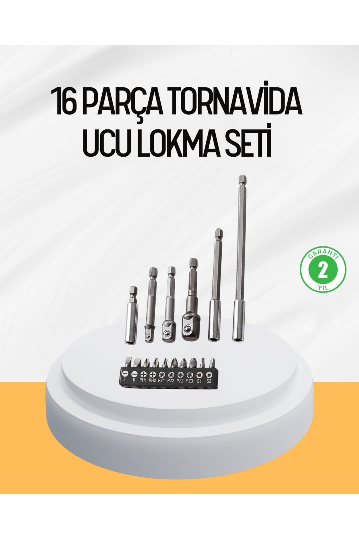 Ergonomik 16 Parça Bits Tornavida Uç ve Adaptör Seti