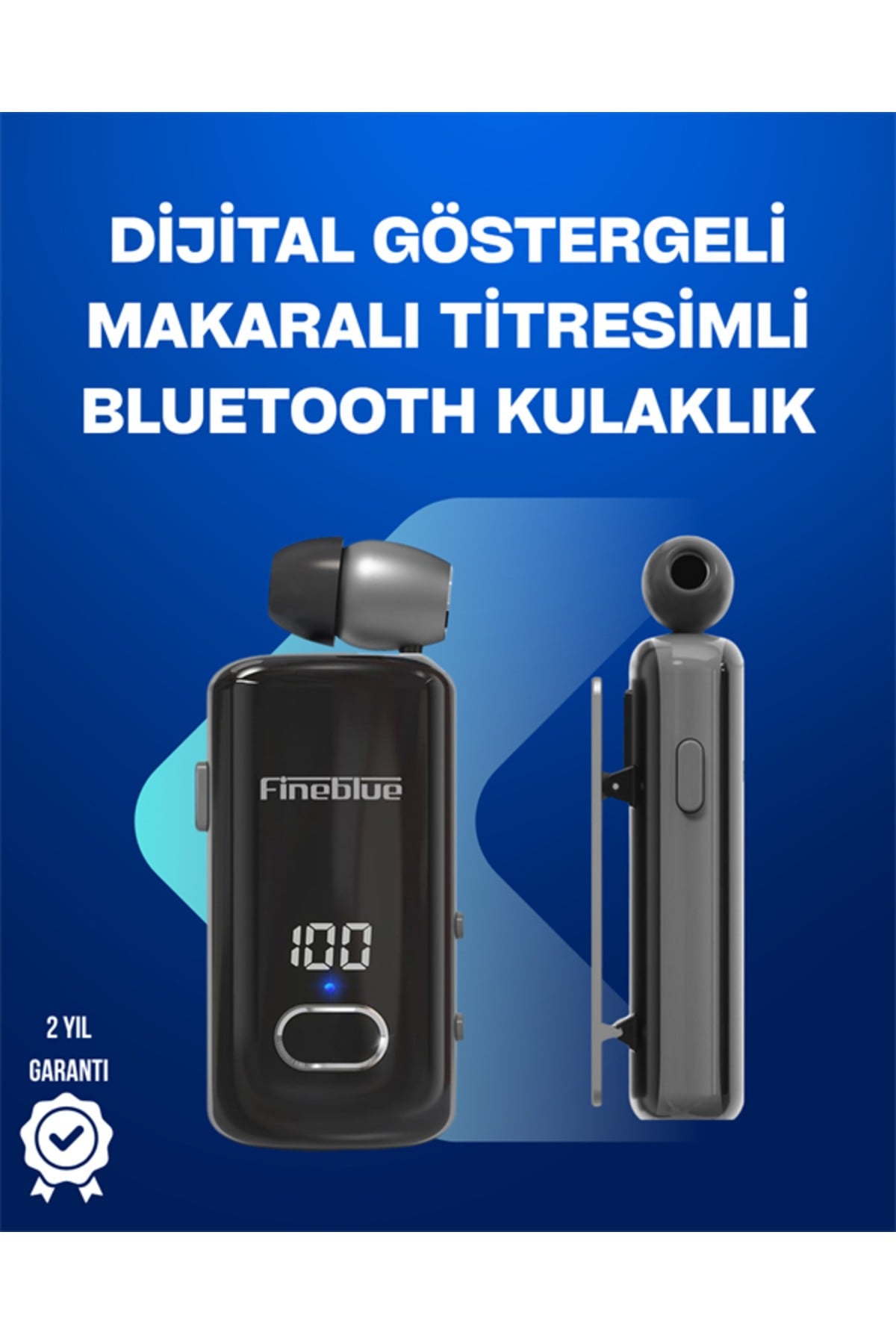 Fineblue F580 – Klipsli Bluetooth Kulaklık, Gürültü Engelleyici, Uzun Pil Ömürlü