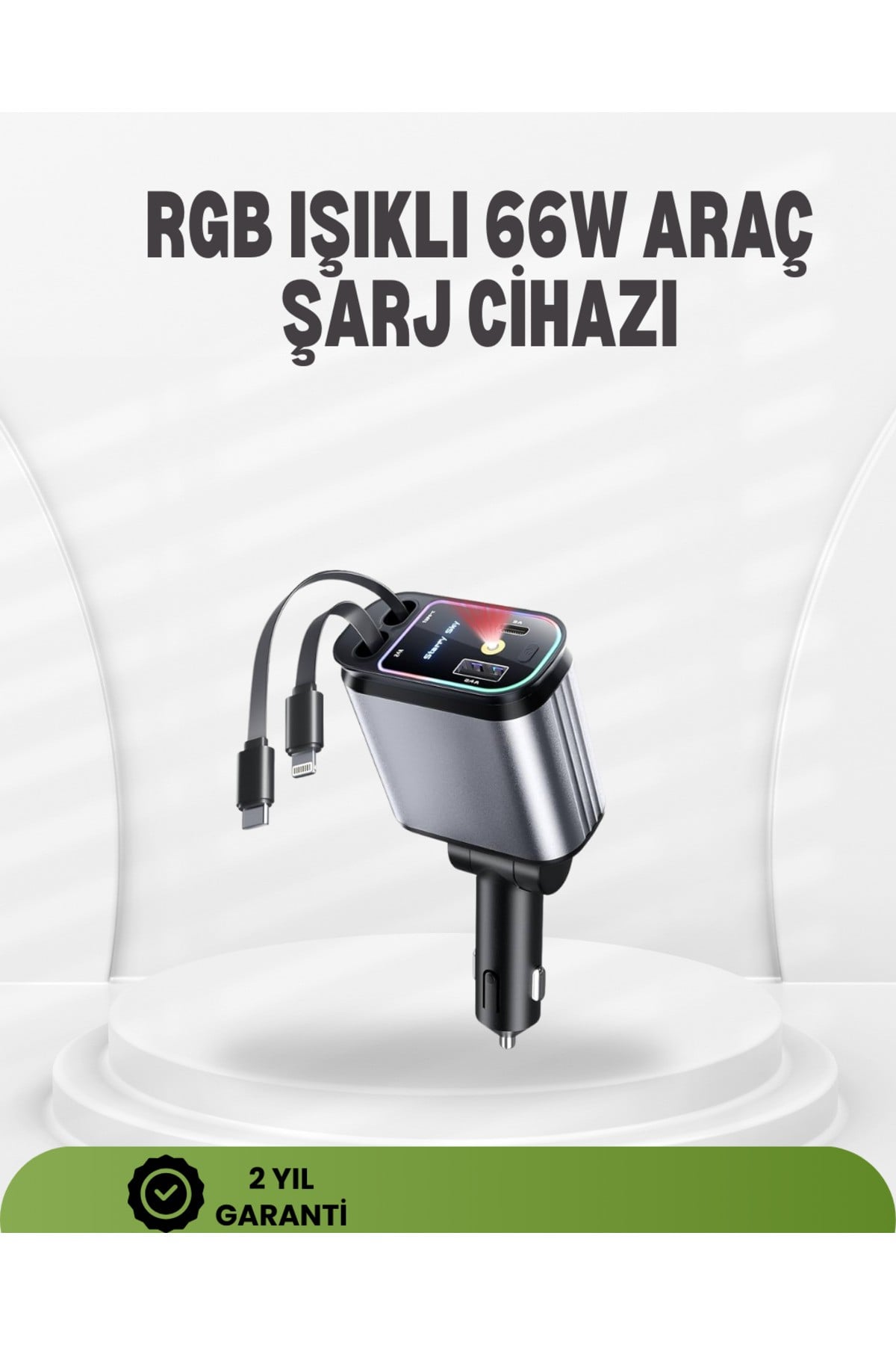 Ford, Opel, Volvo, Skoda Araçlar için 66W Çoklu Hızlı Şarj Cihazı