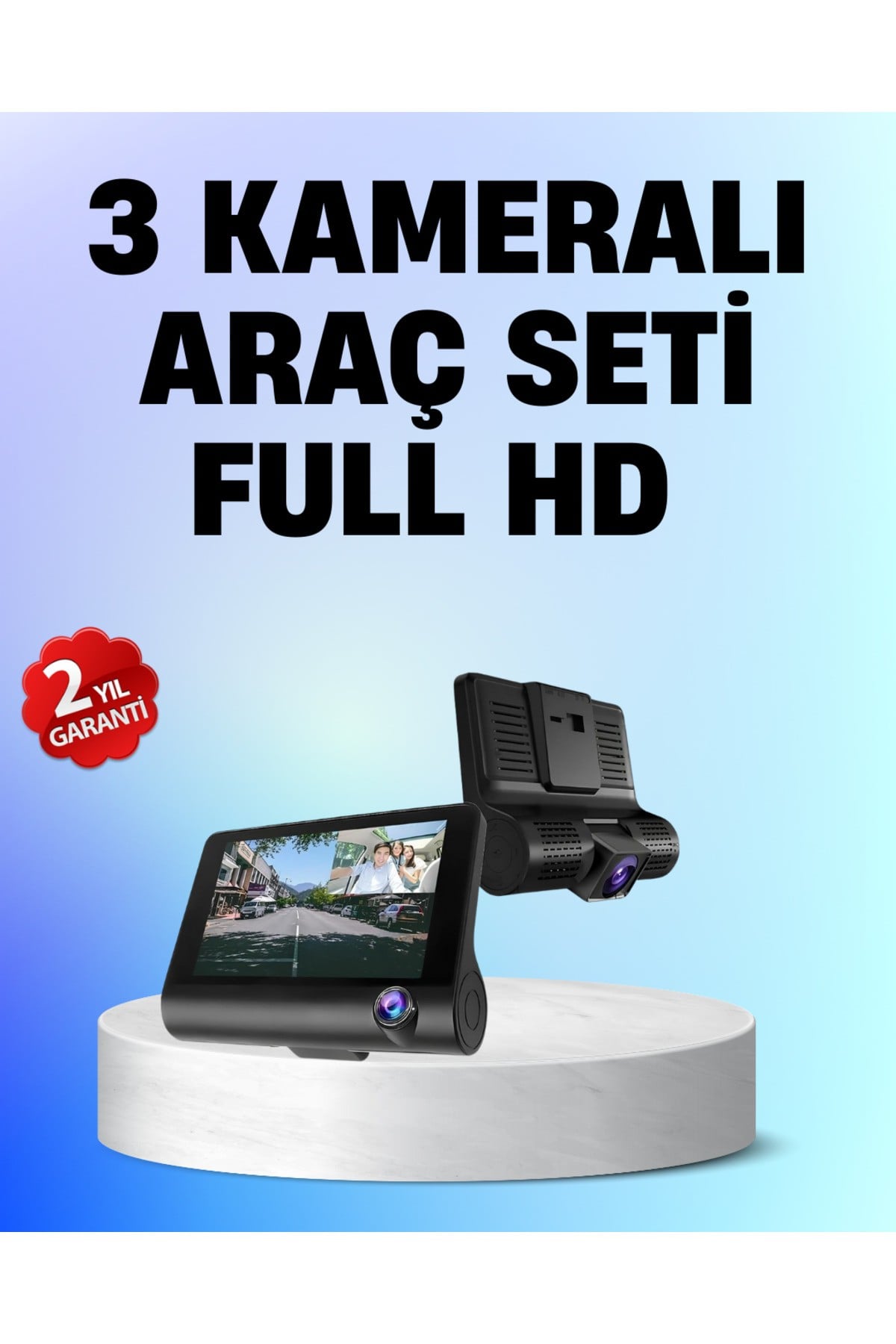 Full HD 1080P 3 Kameralı Araç DVR – Gece Görüşlü ve G-Sensörlü Güvenlik Çözümü