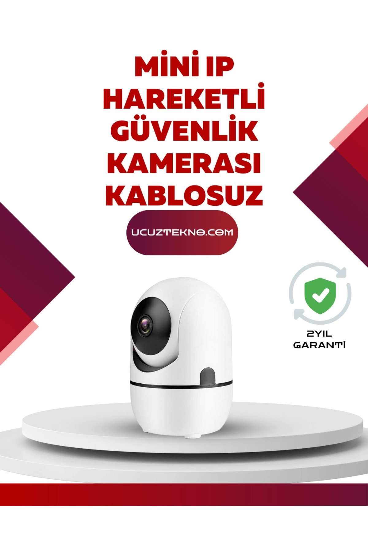 Full HD 1080P Kablosuz Güvenlik Kamerası – Hareket Takip, Gece Görüşü ve İki Yönlü Ses Özellikli