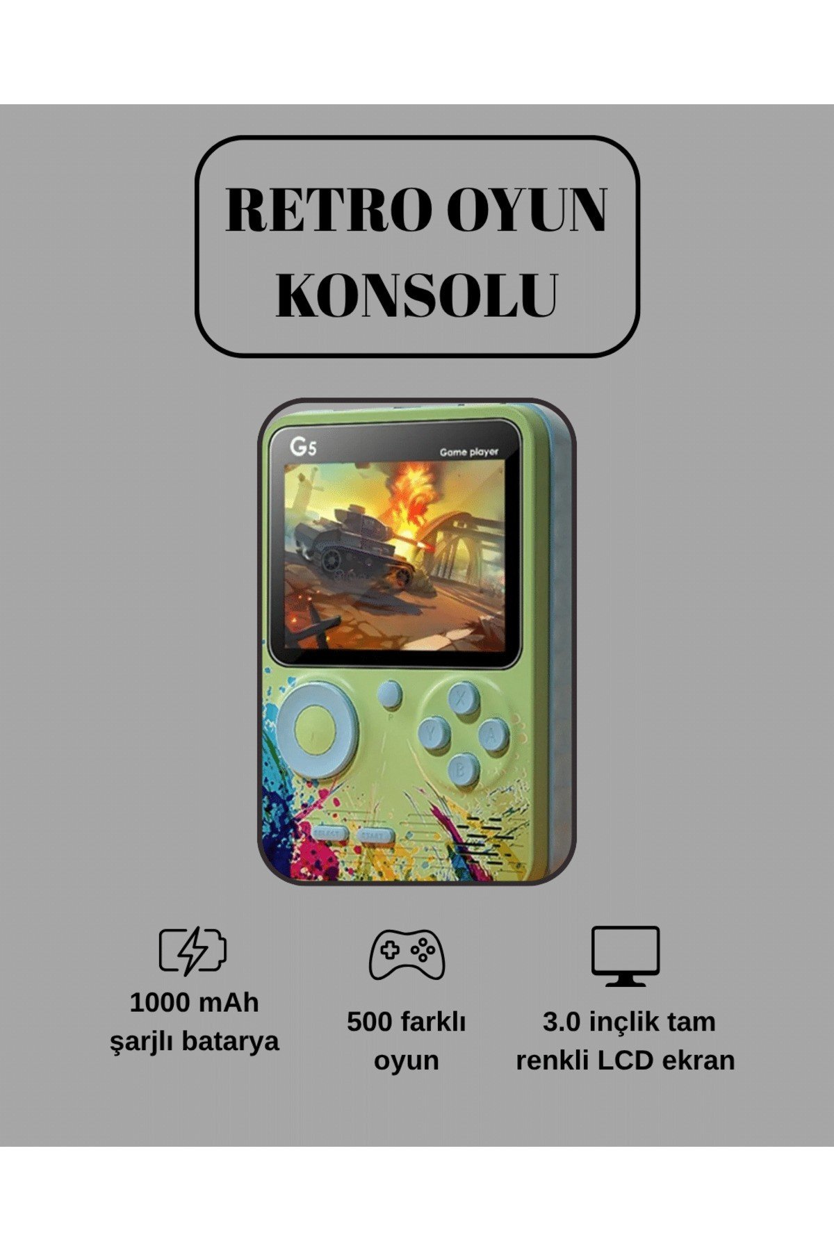 G5 Game Box Retro Mini Oyun Konsolu – 500 Dahili Oyun