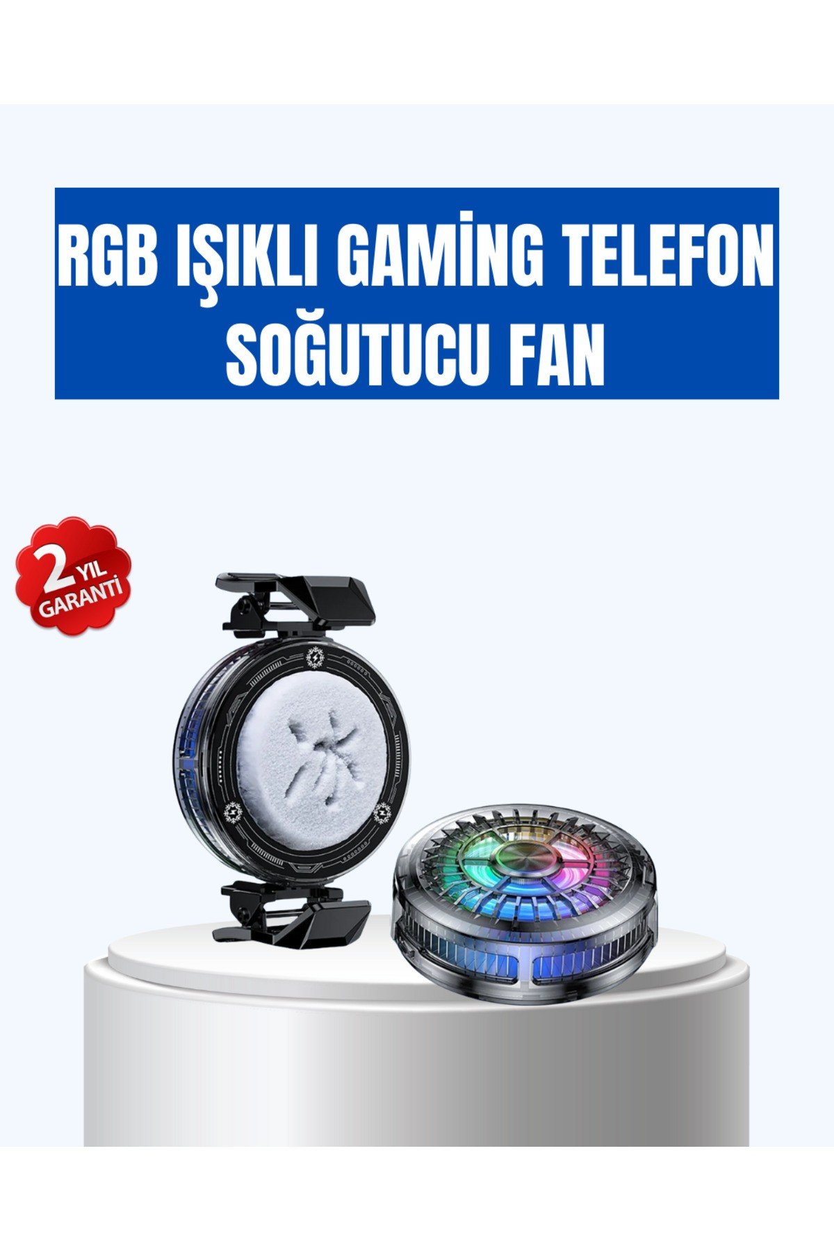 Gaming Telefon Soğutucu RGB Fan Sessiz Çalışma Tüm Modeller Uyumlu