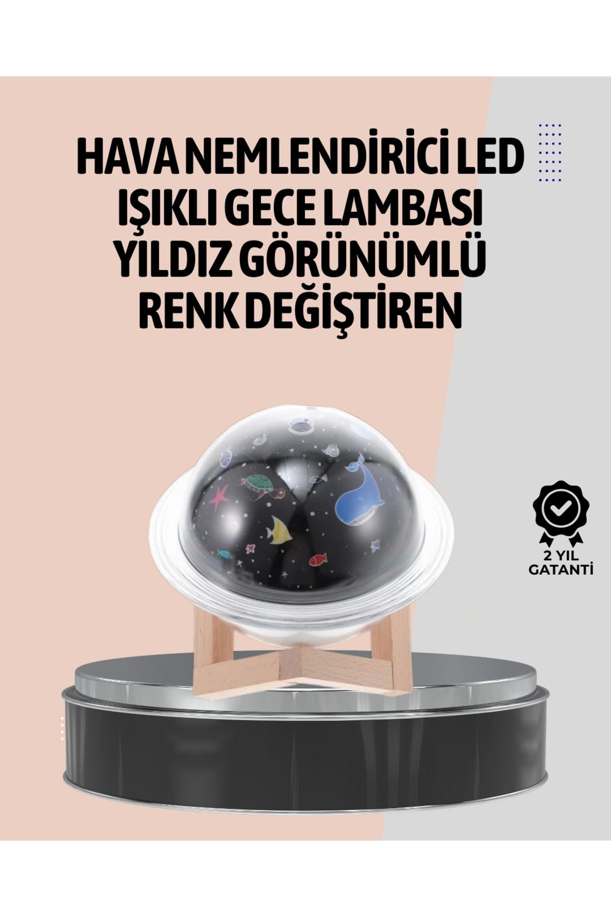 Gece lambası özellikli taşınabilir nemlendirici ve aromaterapi cihazı USB girişli