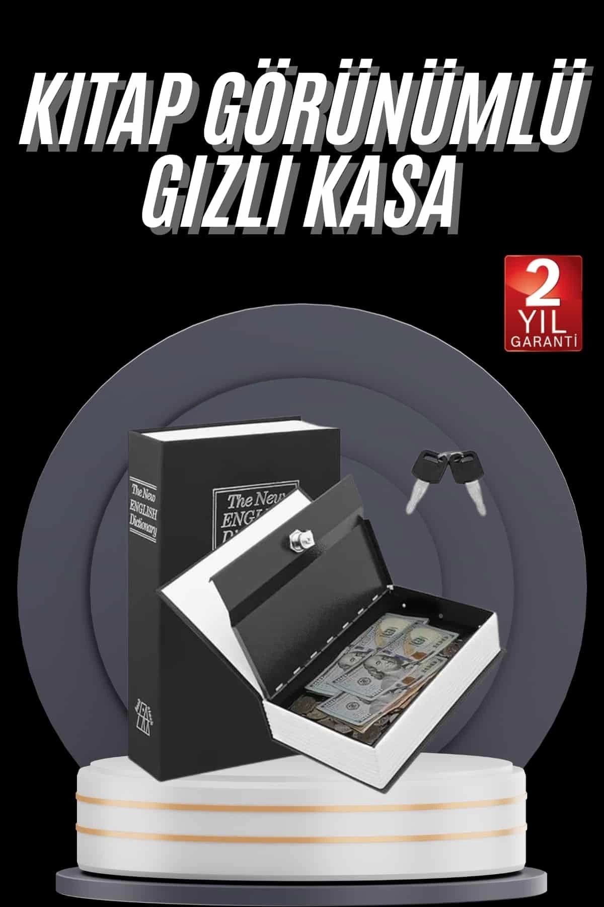 Gizli Kasa Kilitli Sözlük Görünümlü 18Cm Gizli Kasa Büyük Boy Anahtarlı