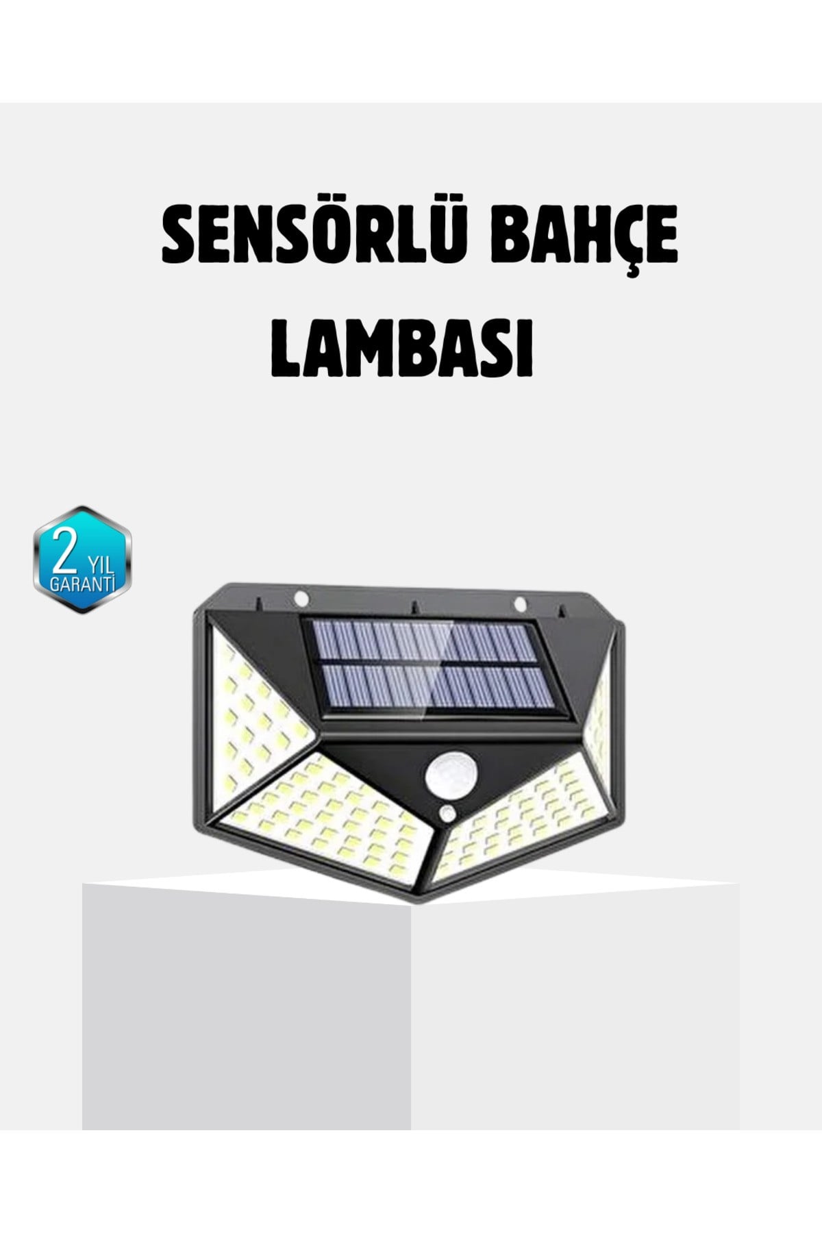 Güneş Enerjili 100 LED Dış Mekan Lamba – Hareket Sensörlü, 2200mAh Bataryalı Solar Aydınla