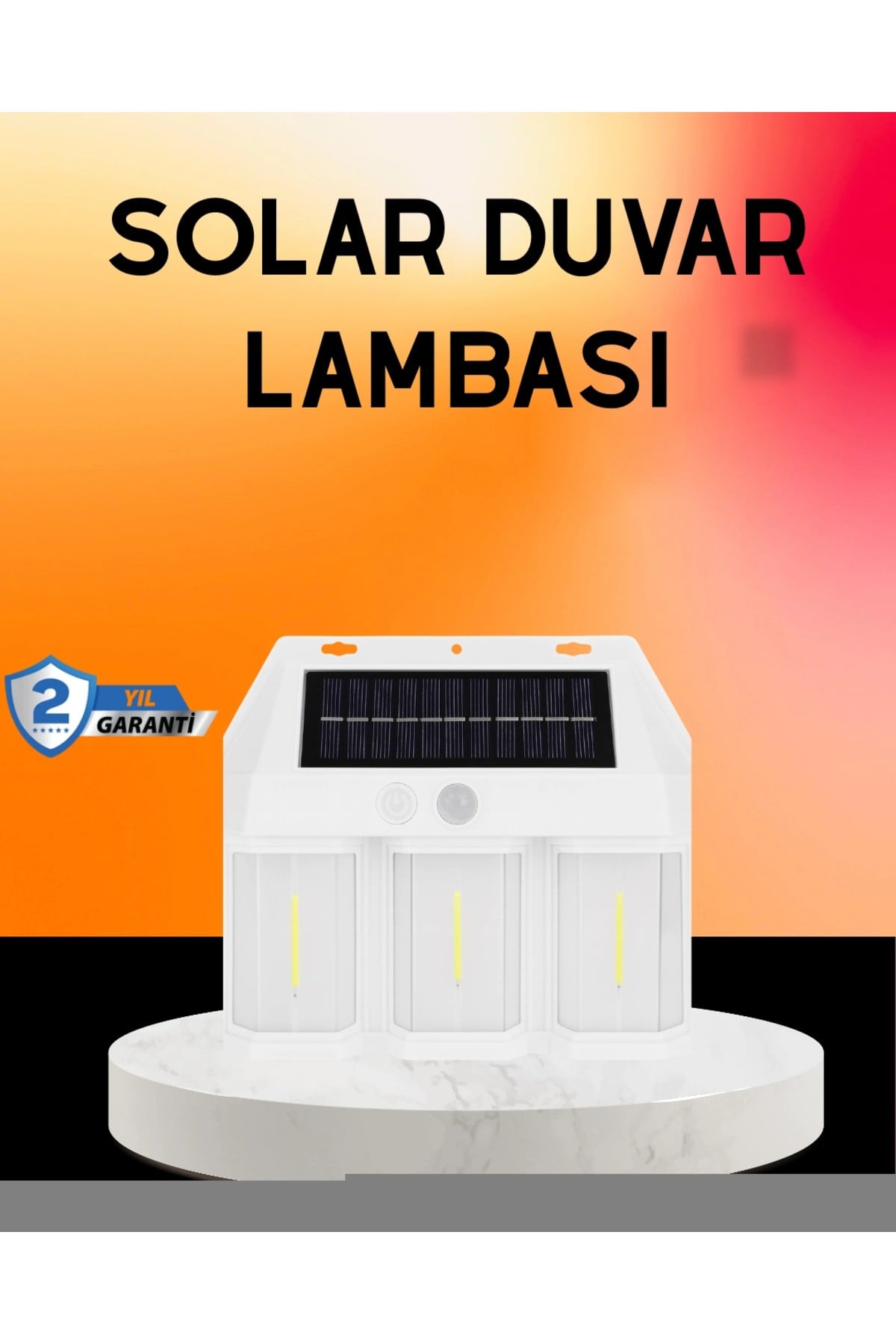 Güneş Enerjili 3 Modlu Duvar Apliği – Bahçe ve Garaj Aydınlatması