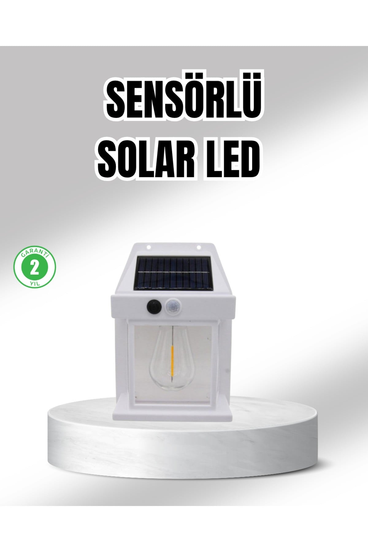 Güneş Enerjili Dış Mekan Sensörlü Duvar Lambası IP65 Su Geçirmez