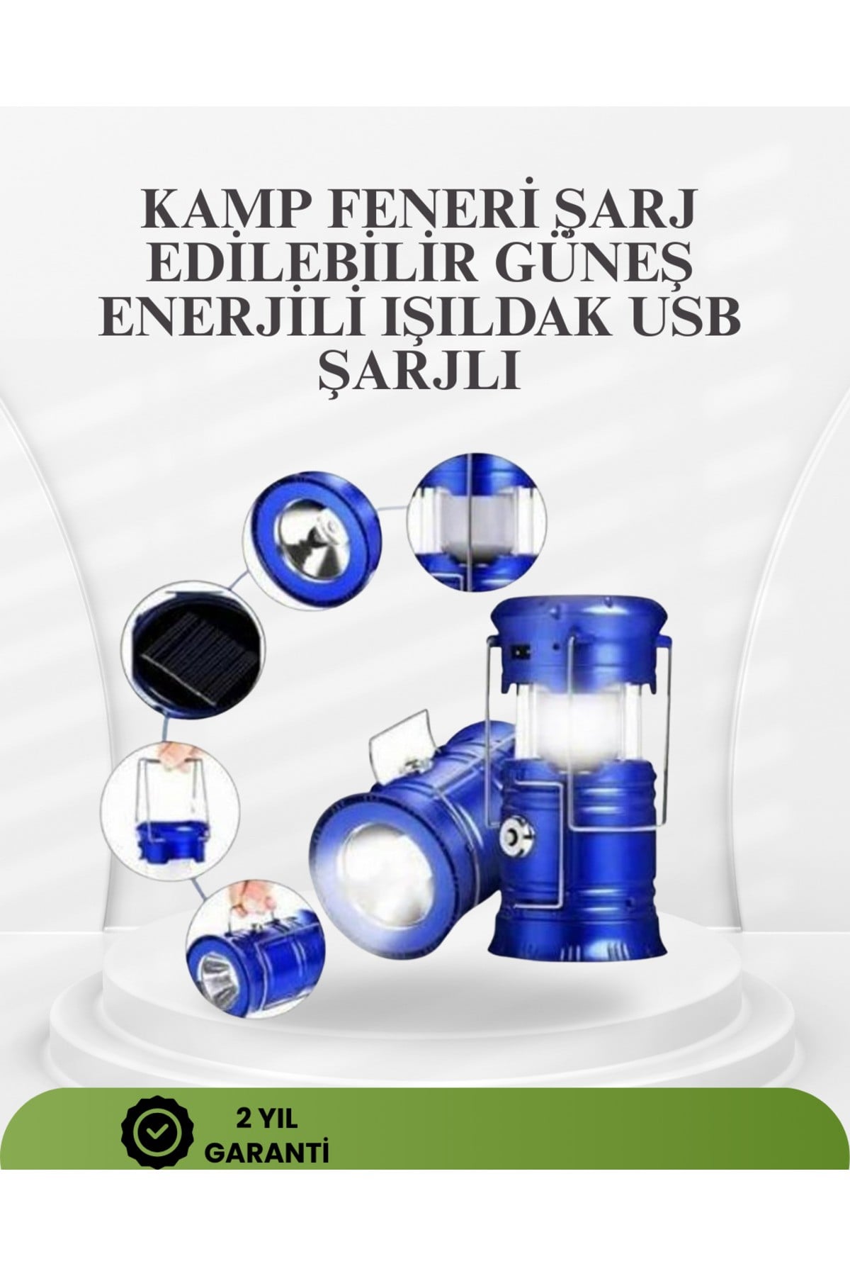 Güneş Enerjili Katlanabilir Kızaklı Kamp Feneri – USB Şarjlı, Çok Yönlü ve Dayanıklı Ta