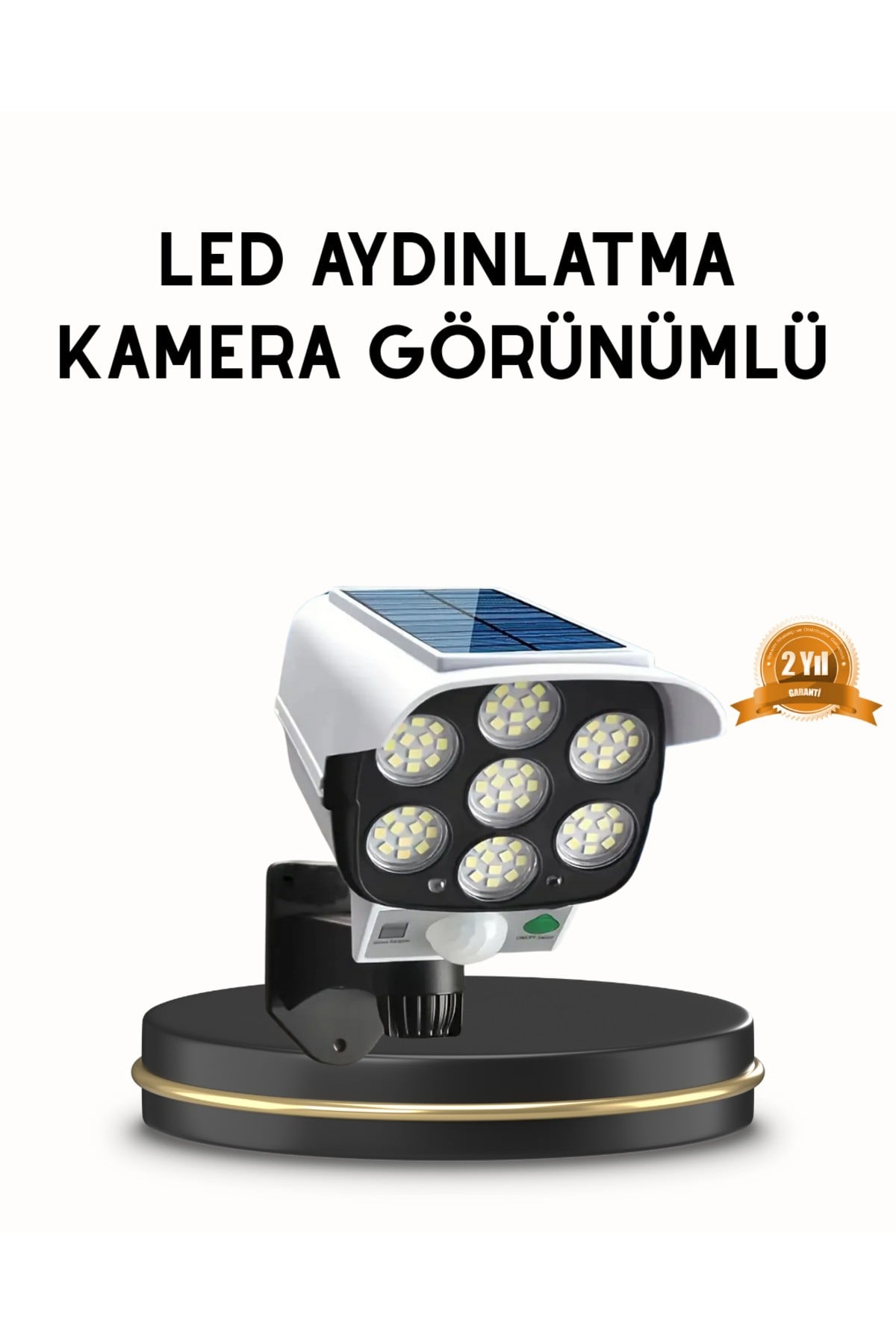 Güneş Paneliyle Şarj Olan Hareket Sensörlü Dış Mekan Güvenlik Lambası Ayarlanabilir