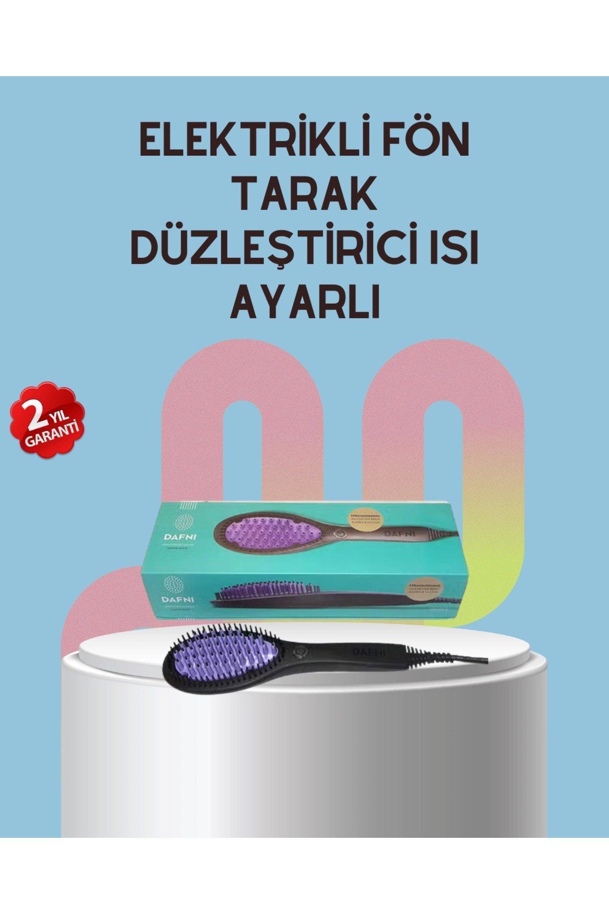 Hafif Tasarım ve Güvenli Kullanım Elektrikli Seramik Saç Düzleştirici Tarak
