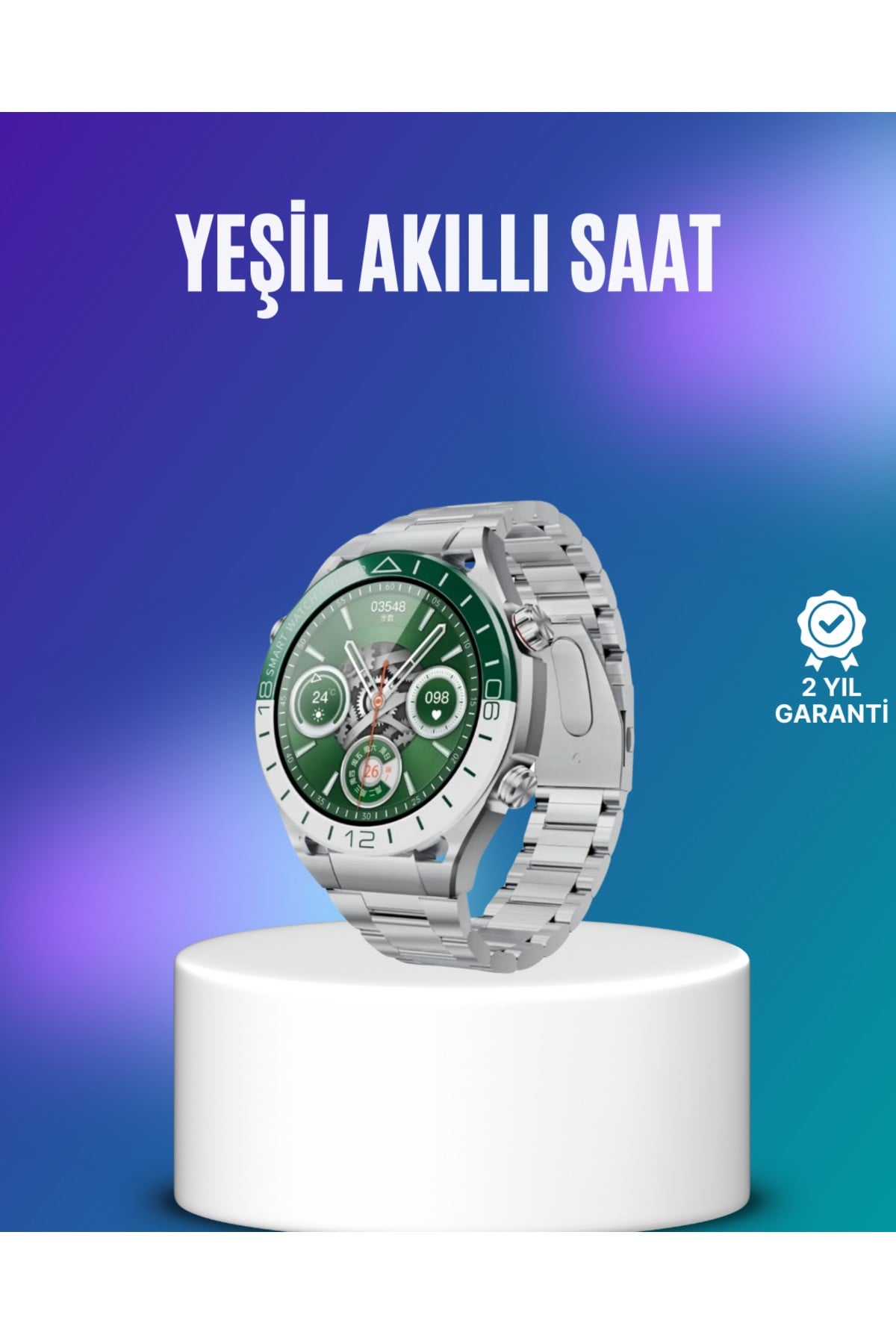 Harita Görüntüleme Özellikli Amoled Akıllı Saat 3 Kayışlı Fitness Takipli