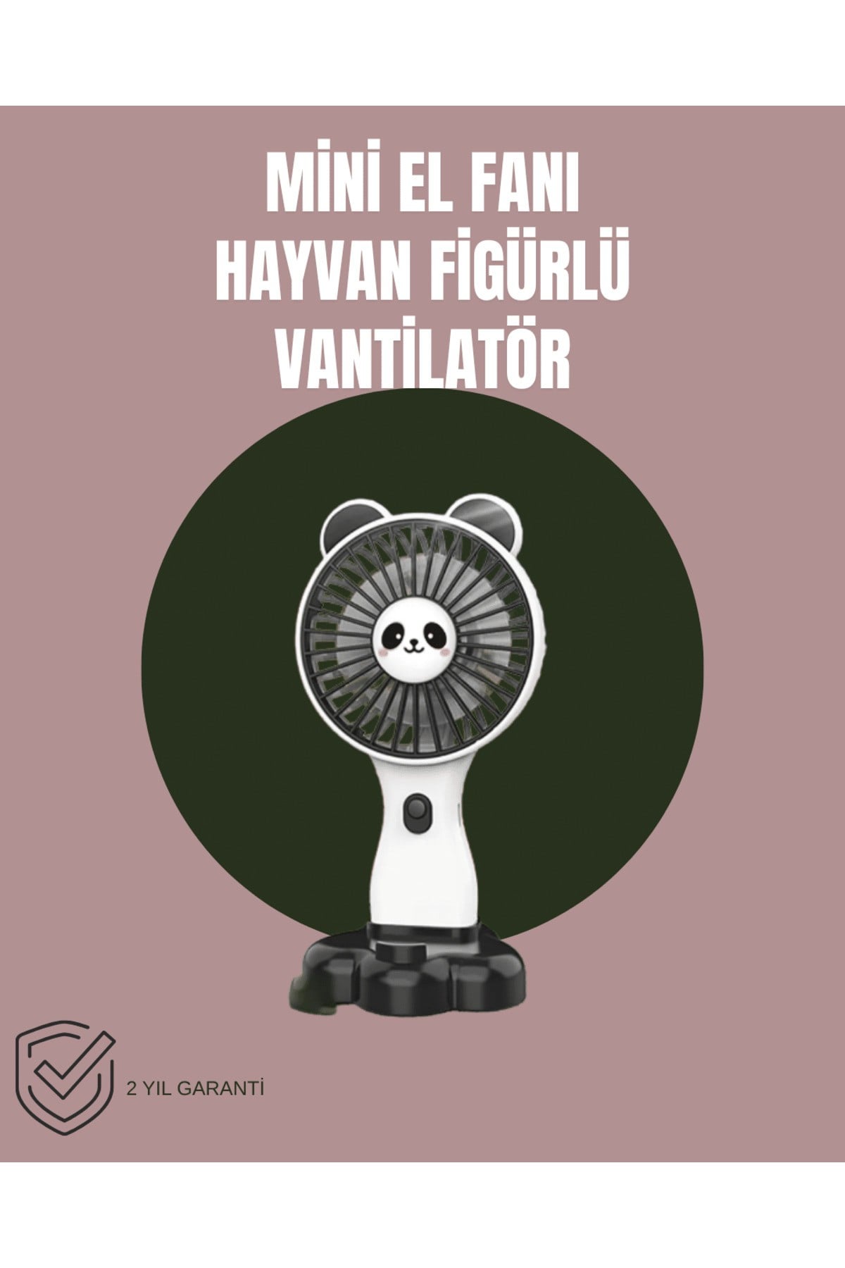 Hayvan Figürlü Mini El Fanı – USB Şarjlı Sessiz Vantilatör