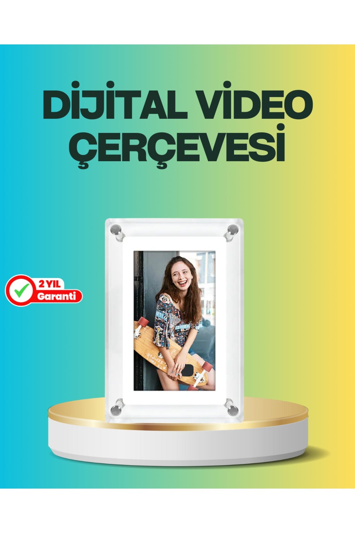 Hediyelik Dijital Çerçeve – 7 İnç IPS Ekranlı, 4GB Hafızalı, Hoparlörlü