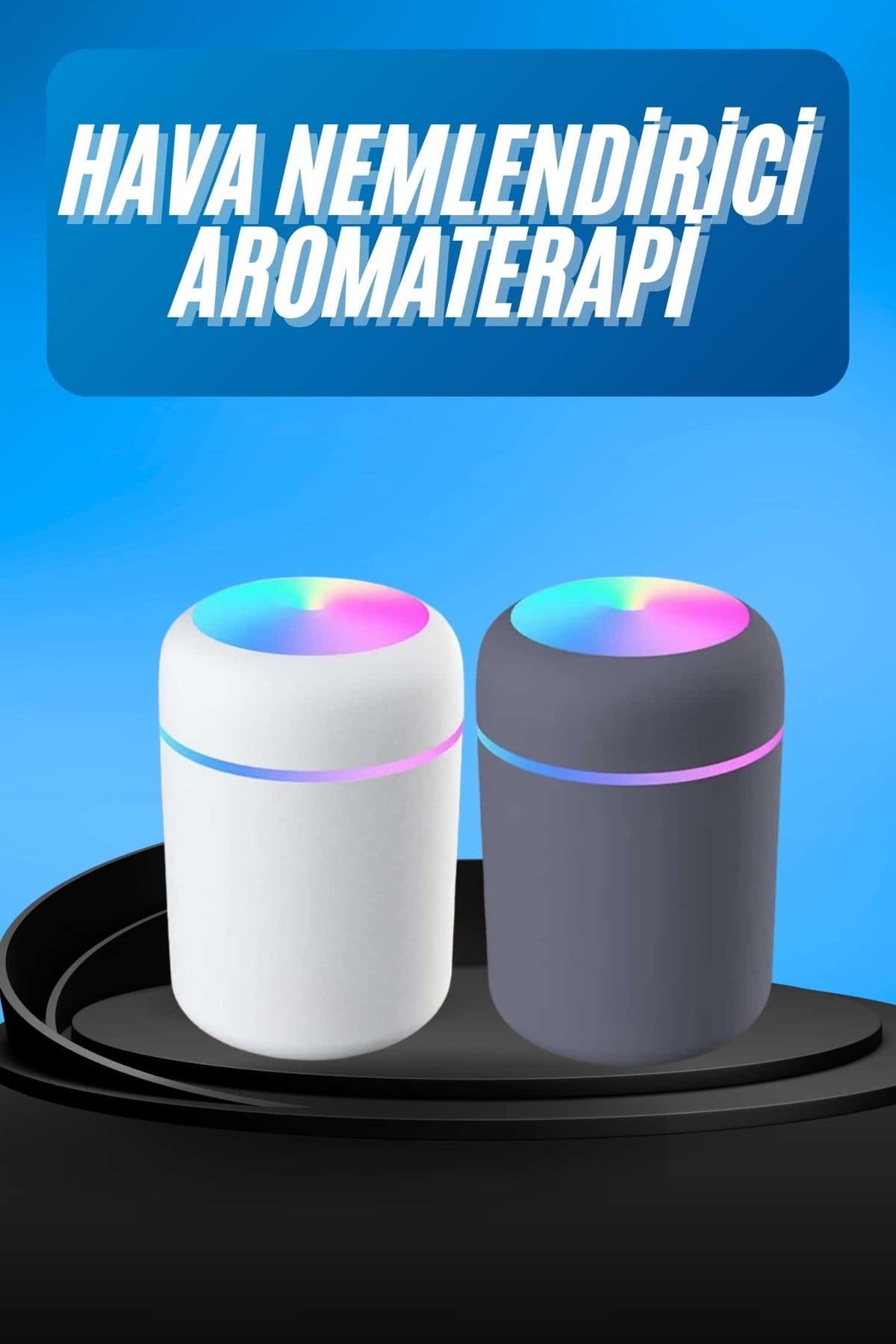 Humidifier LED Işıklı Mini Ortam Oda Kokusu Aromaterapi Buhardanlık