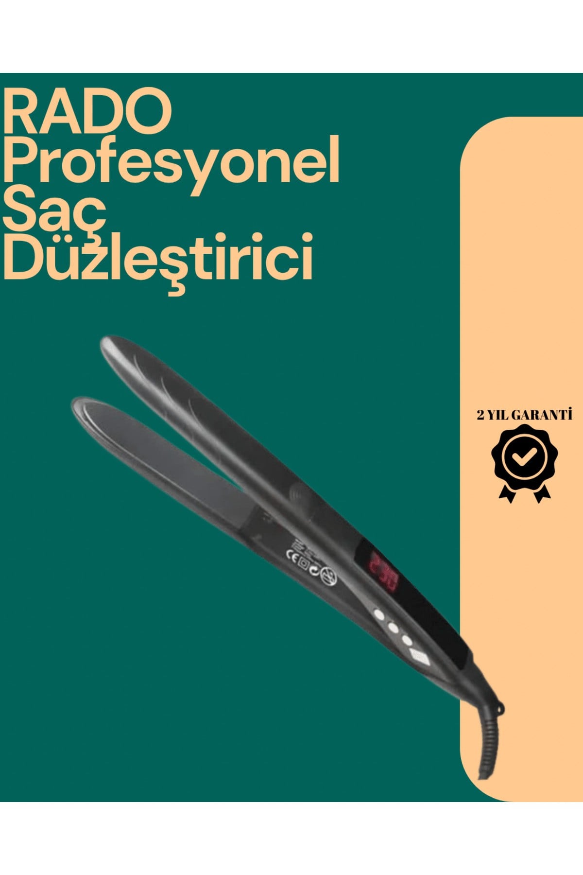 Isı Ayarlı Profesyonel Saç Düzleştirici – Titanyum Seramik Plaka