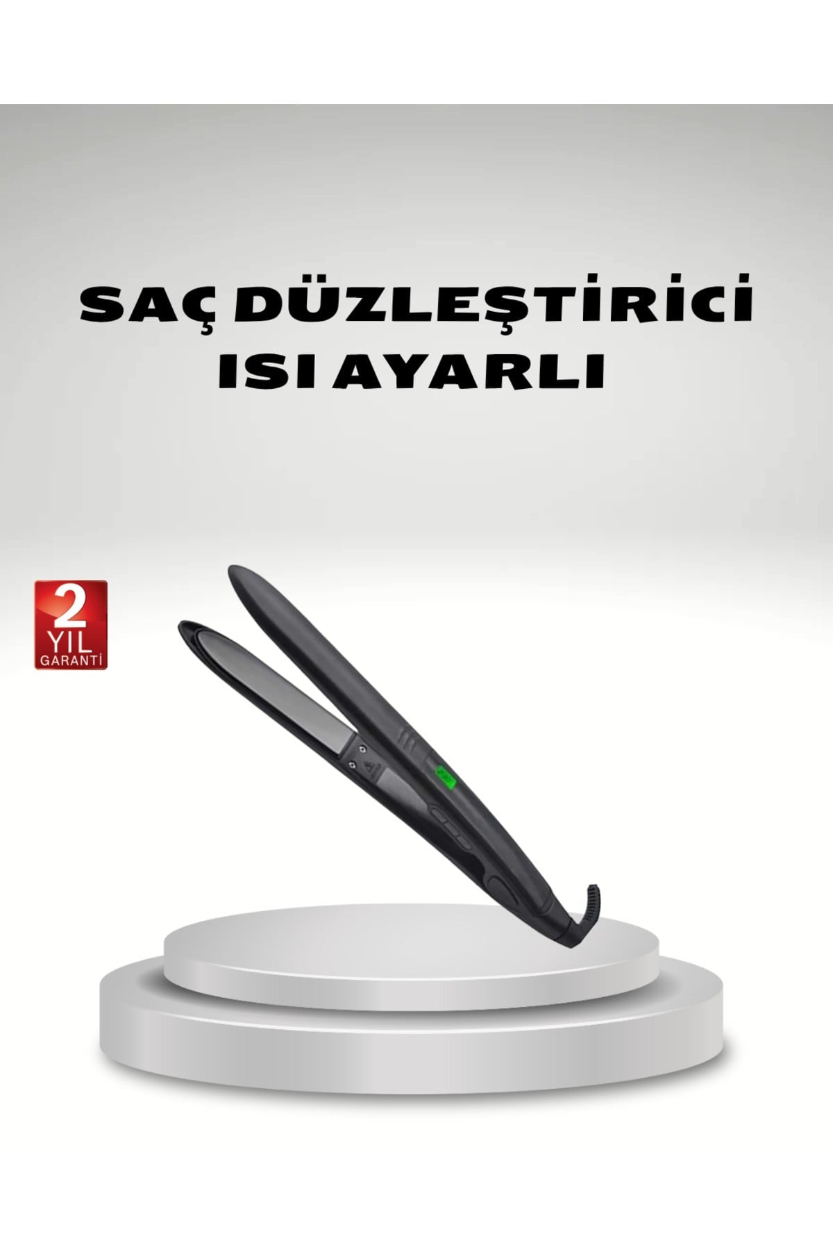Isı Ayarlı Saç Düzleştirici Titanyum Seramik Plaka, Dijital Ekran