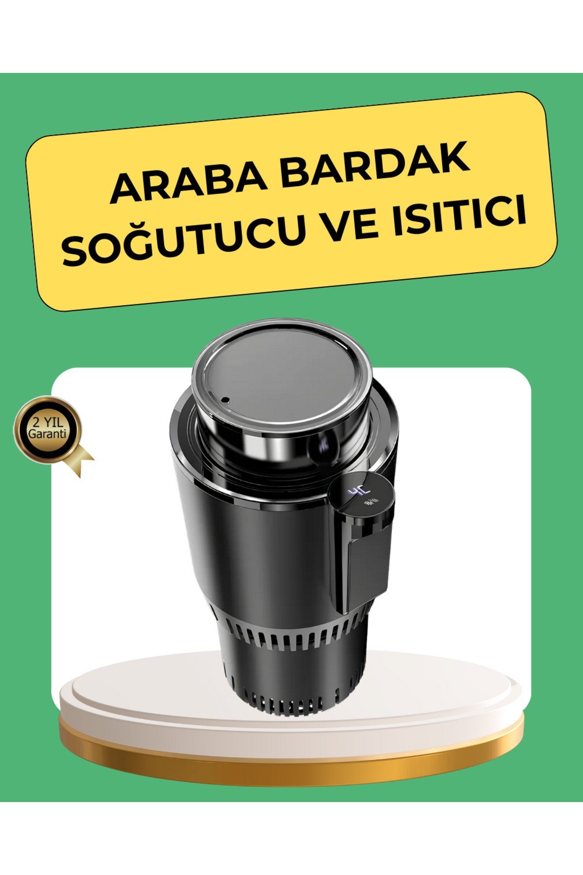 Isıtma Soğutma Özellikli Araç Bardaklığı Çakmak Girişli Akıllı