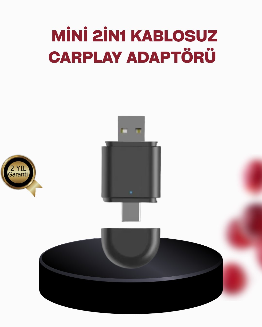 Kablosuz CarPlay Adaptörü – Bluetooth 5.4 ve Wi-Fi 6 Teknolojili Tak & Çalıştır Dönüştür