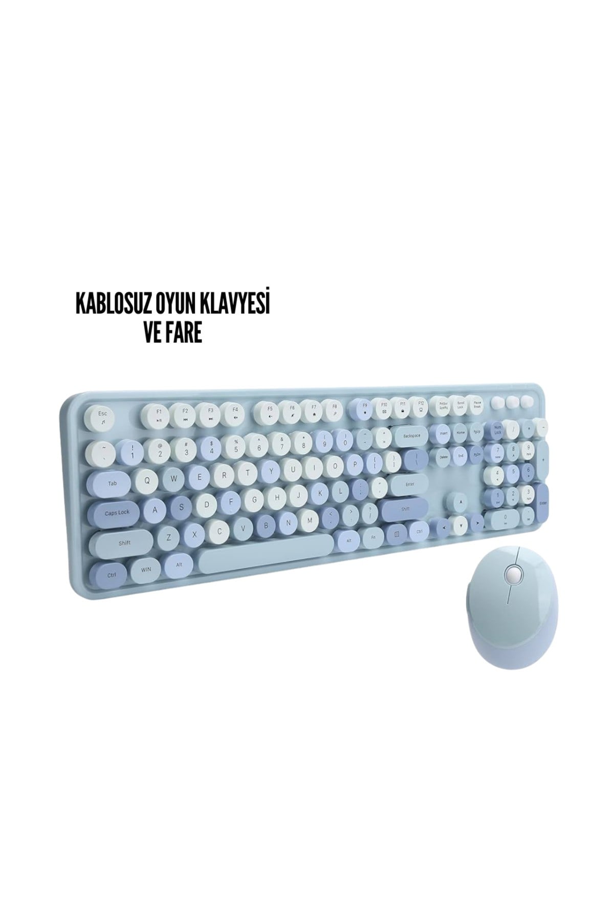 Kablosuz Klavye Mouse Seti mavi