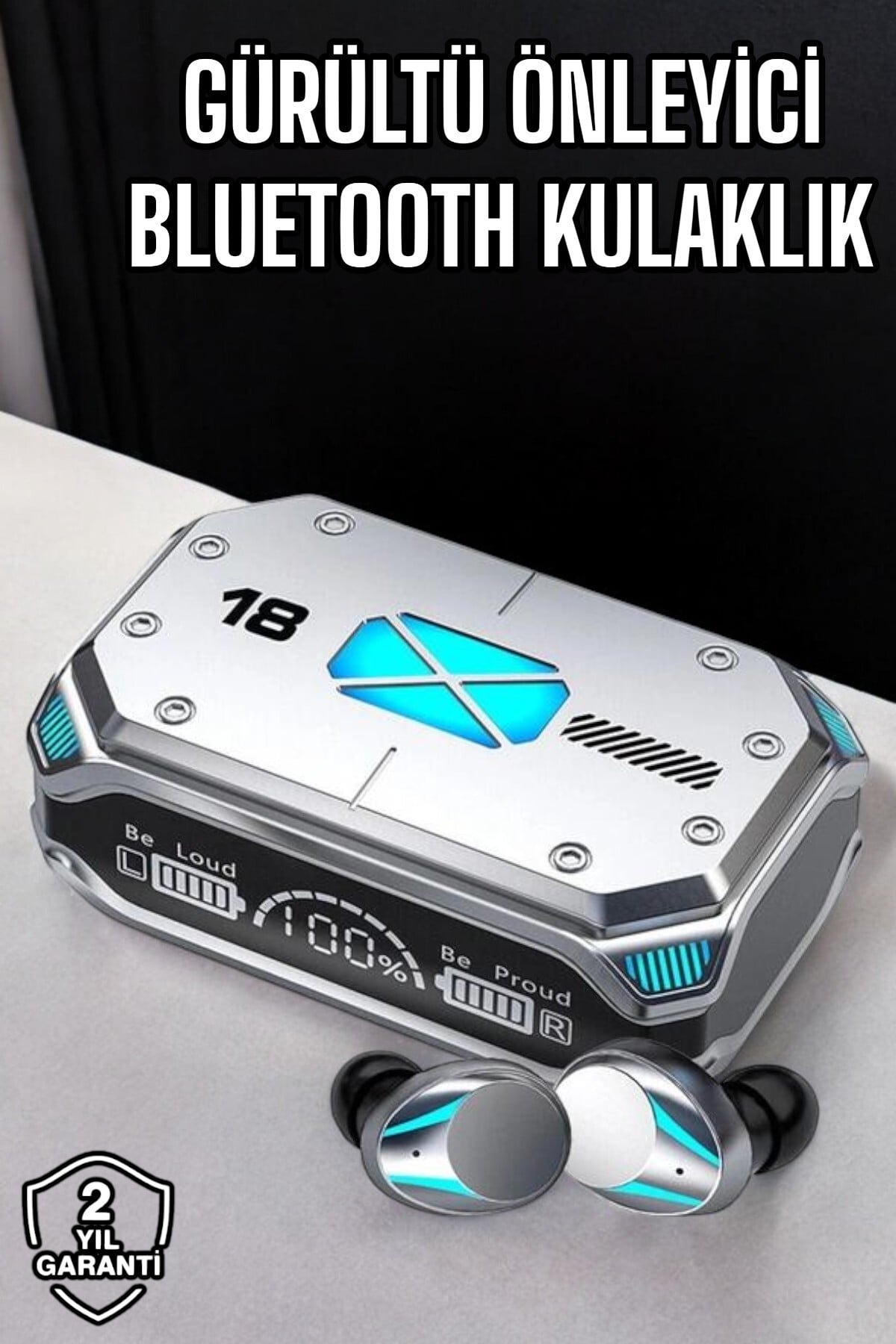 Kablosuz Powerbankli Oyuncu Kulaklığı Gürültü Önleyici