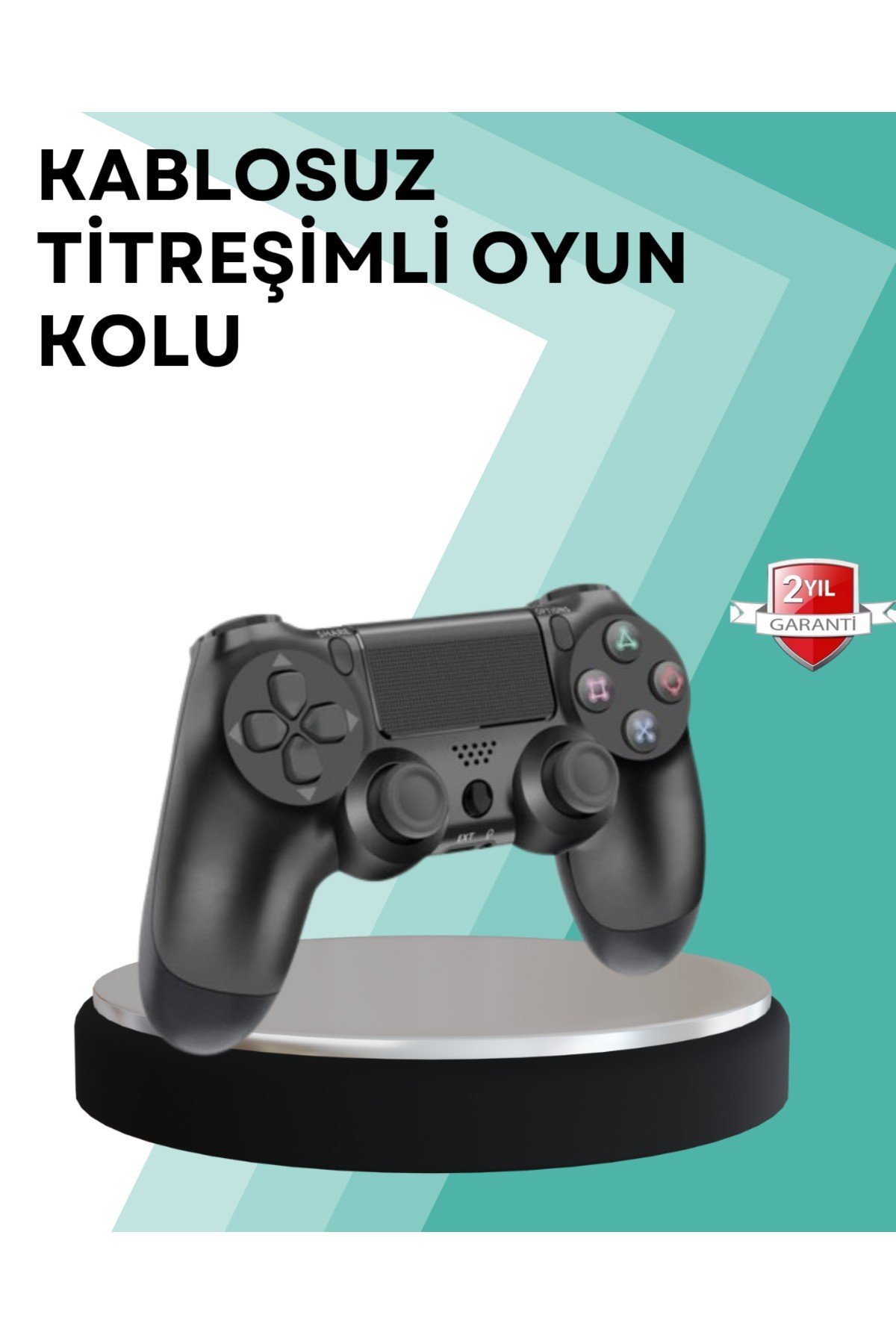 Kablosuz PS4 Oyun Kolu Uyumlu  Çift Titreşimli Motor, Uzun Pil Ömrü ve Hassas Kontrol