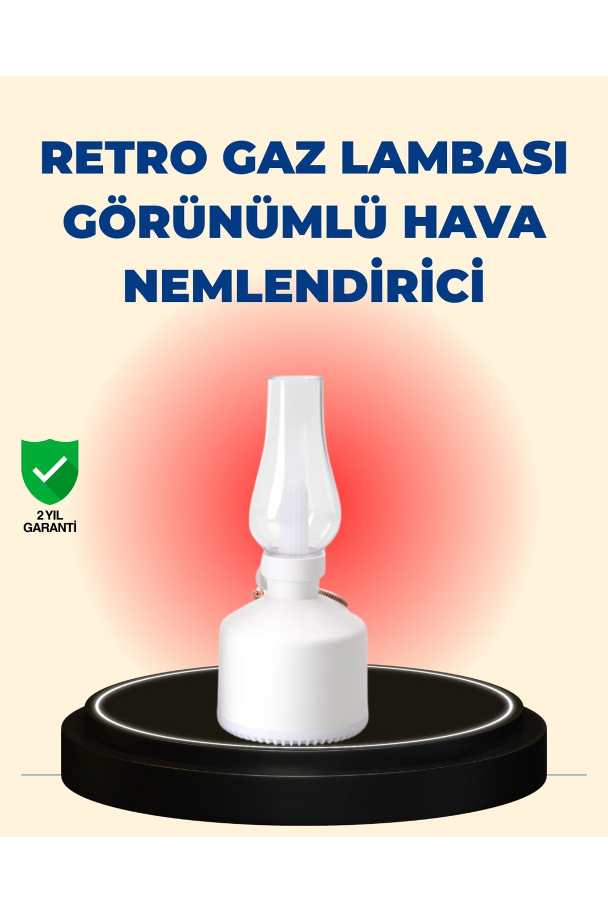 Kablosuz Retro Buhar Makinesi Gaz Lambası Tasarım Ledli Difüzör