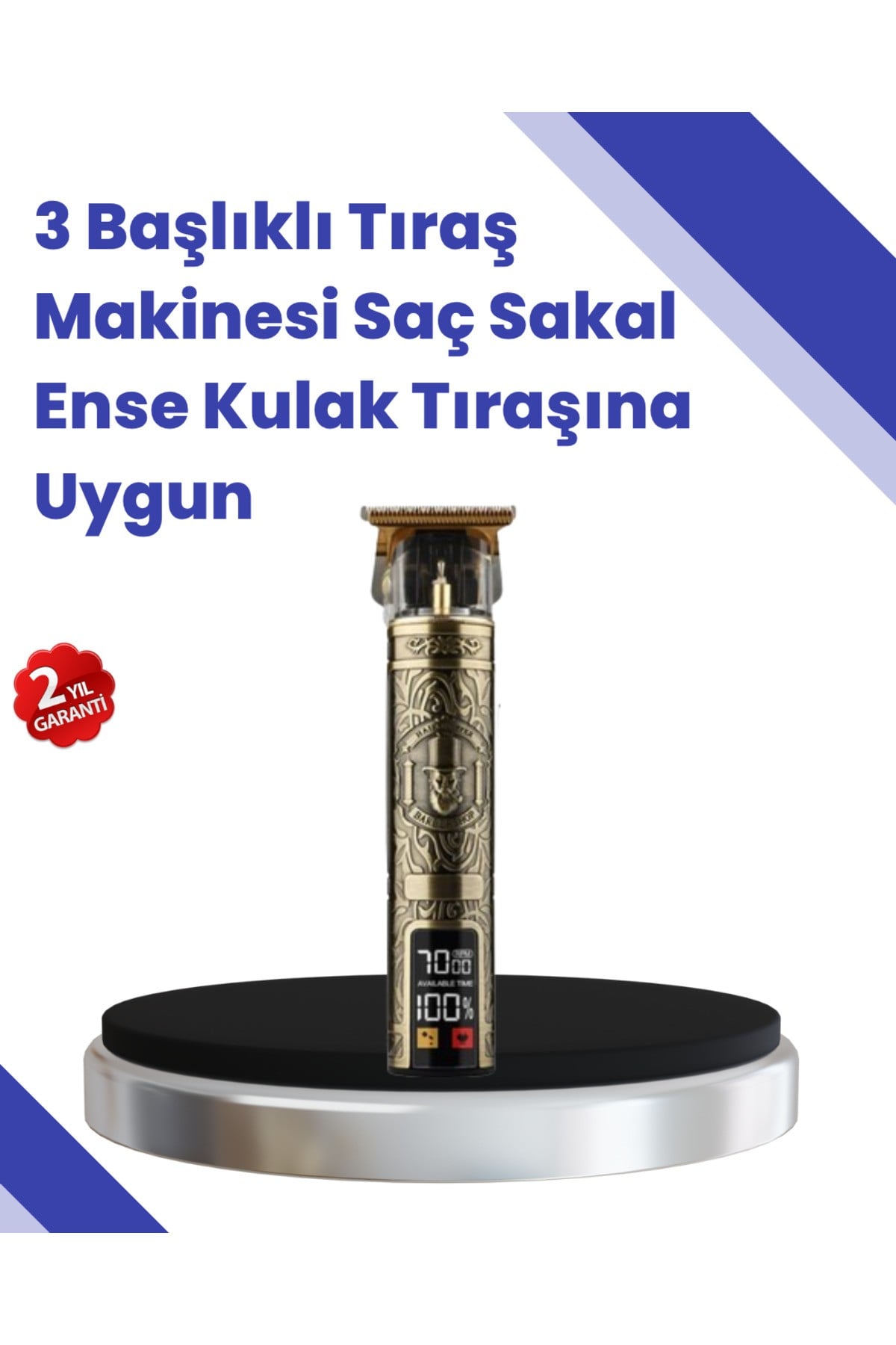 Kablosuz Saç Sakal Düzeltici – Çoklu Başlık ve Taraklı