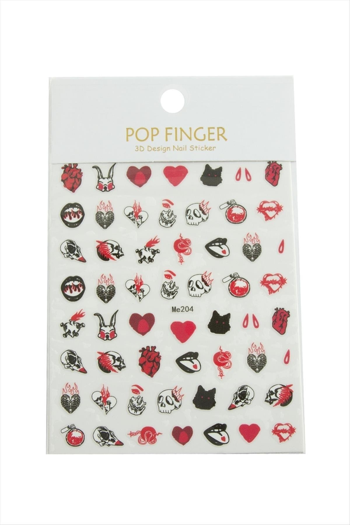 Kalp Kuru Kafa Tattoo Dövme Sticker
