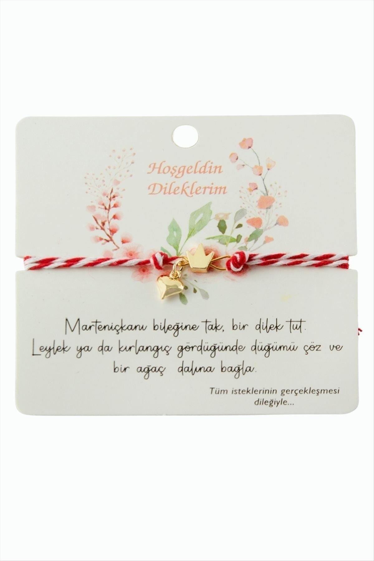 Kalp Taç Marteniçka İp Bileklik
