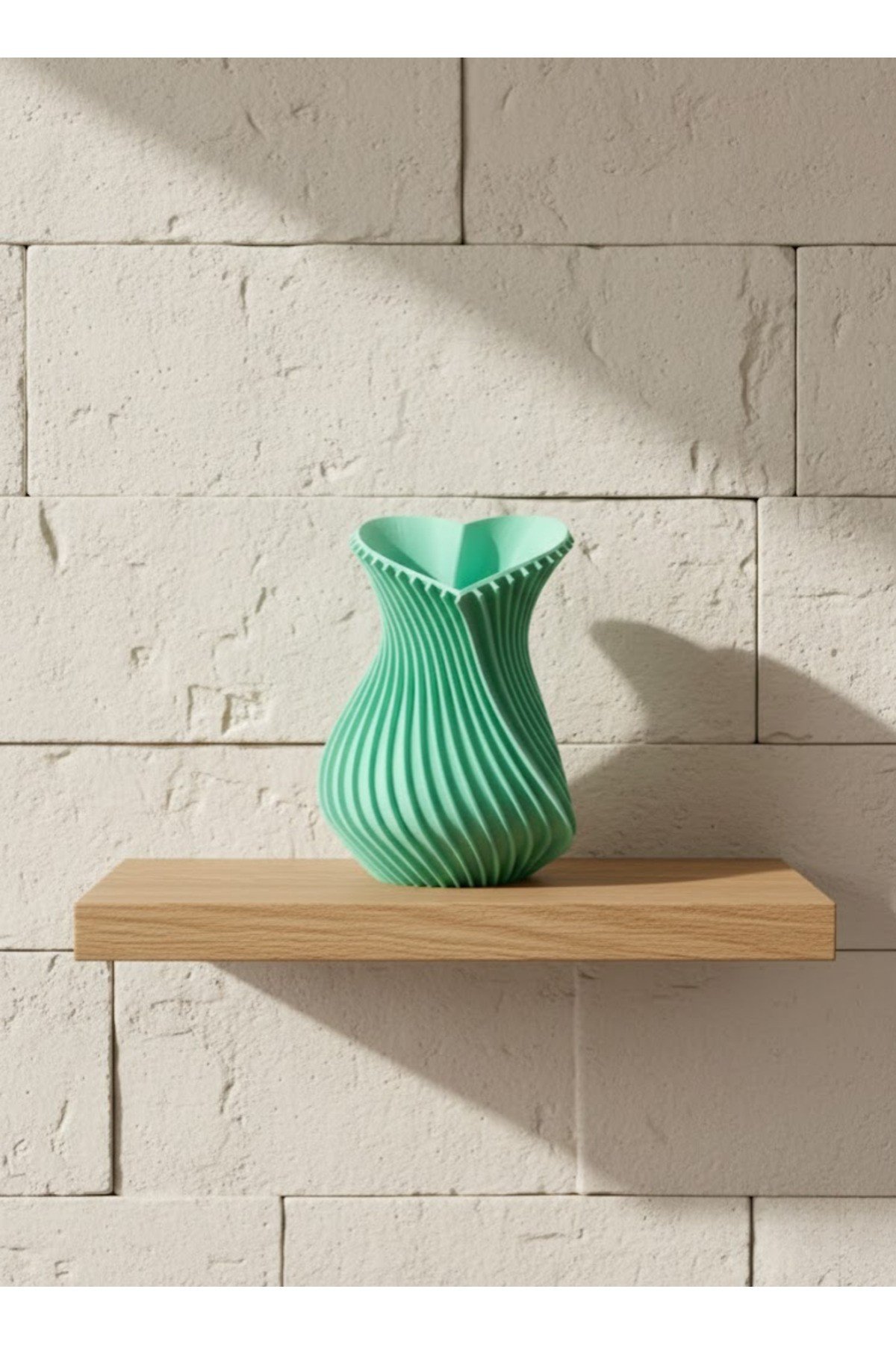 Kalpli Turkuaz Dekoratif Vazo 24 cm Modern Şık Tasarım