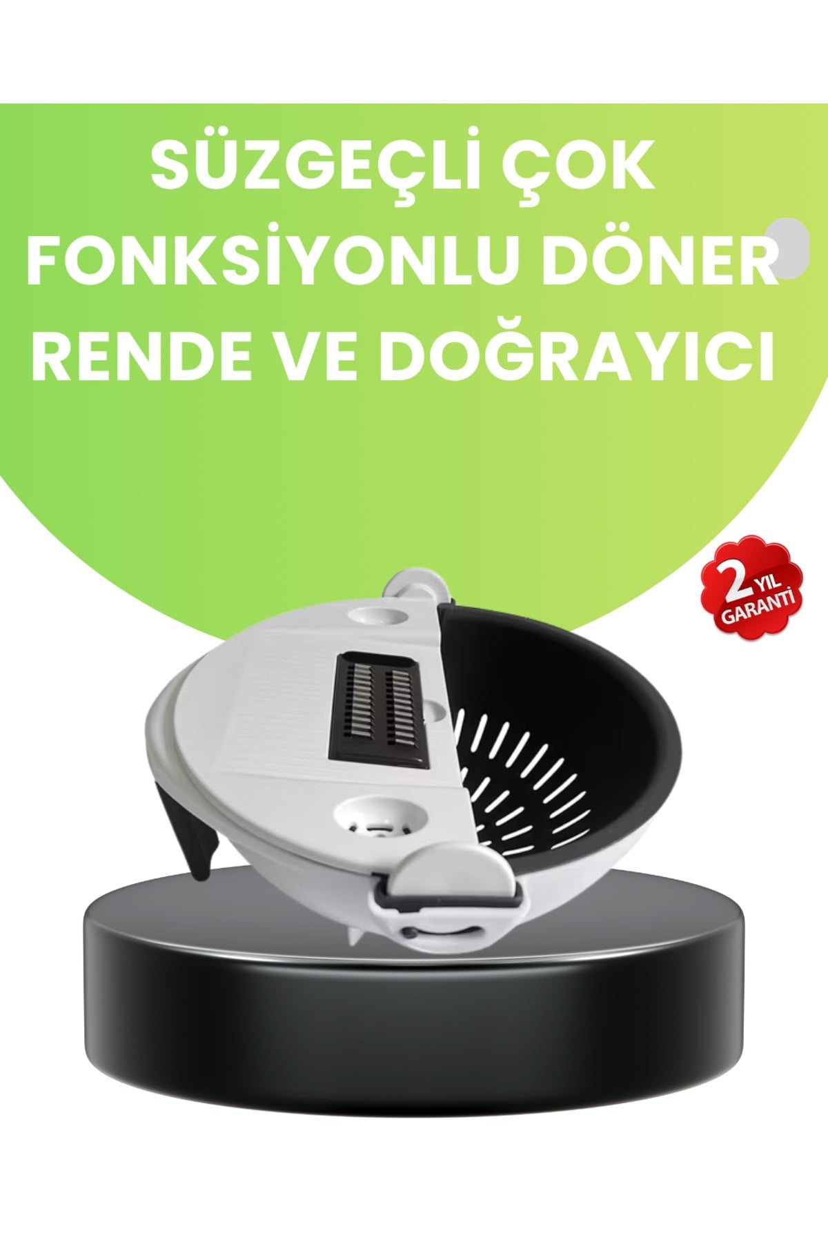 KESGİN MARKET ® Ergonomik Sebze Rendeleyici ve Süzgeç Hazneli Dilimleyici