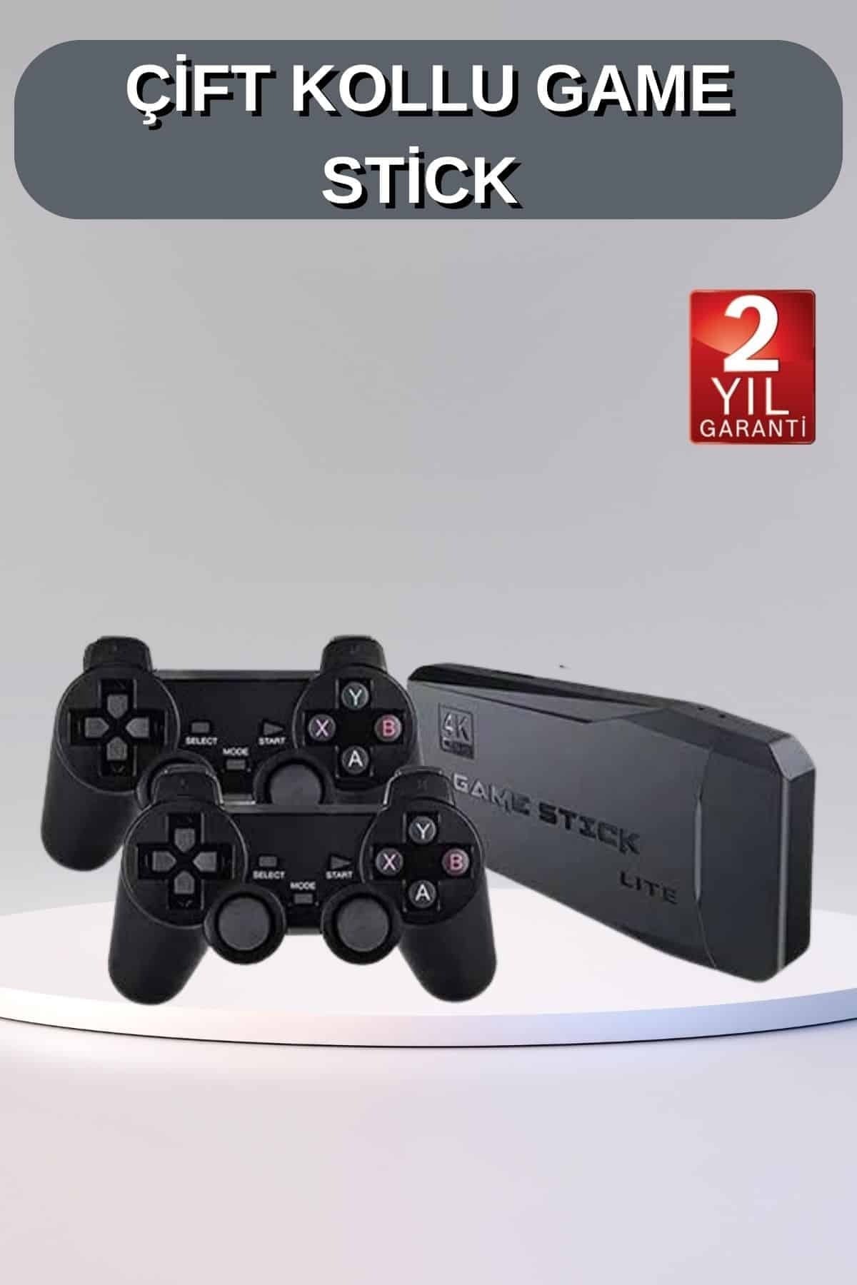 KESGİN MARKET ® Game Stick 20000 Oyun Kablosuz Çift Kol Retro Oyunlar Game Stick Atari 2.4g 4K