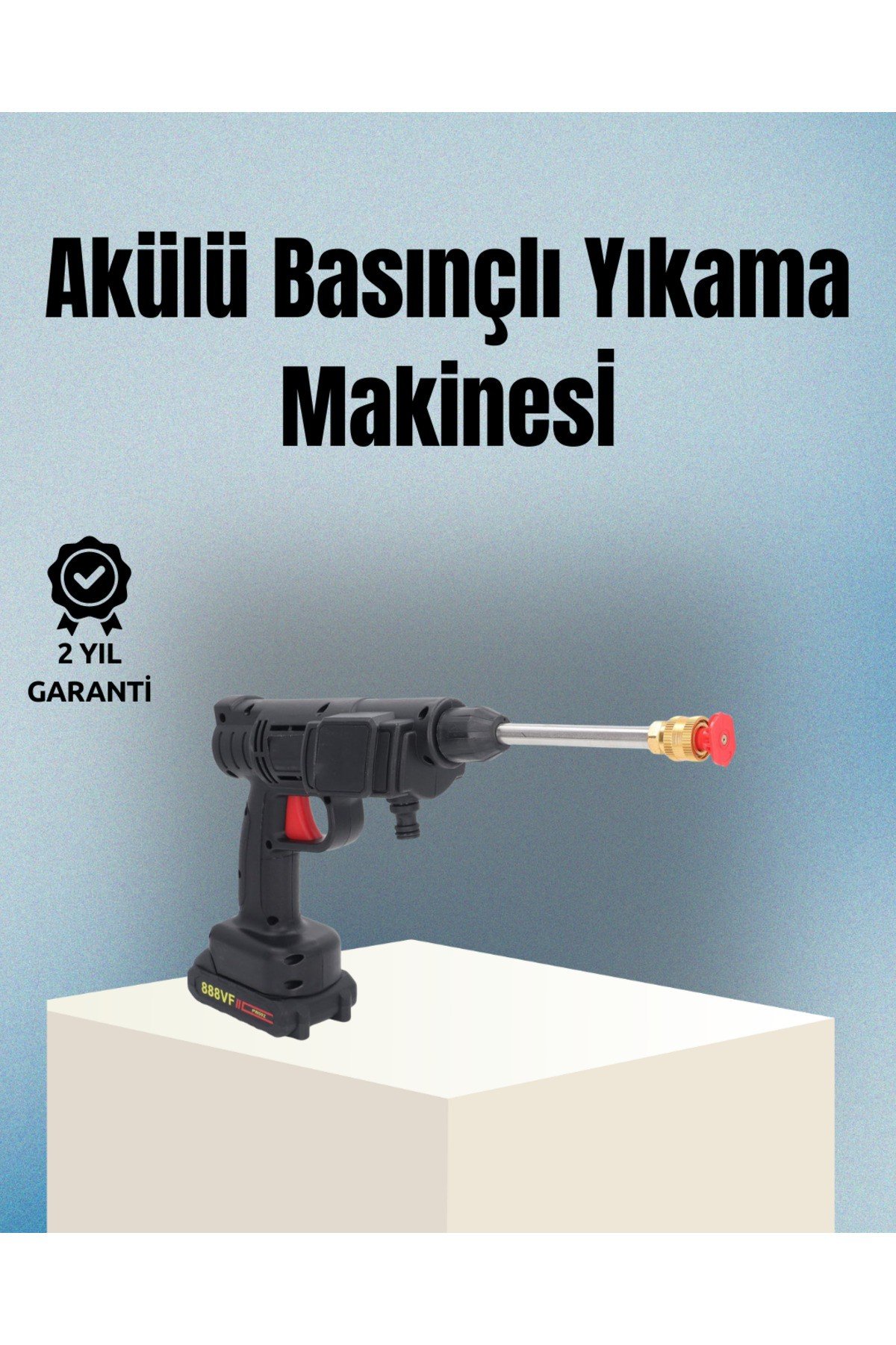 KESGİN MARKET ® Taşınabilir Şarjlı Basınçlı Yıkama Tabancası Köpük Aparatlı
