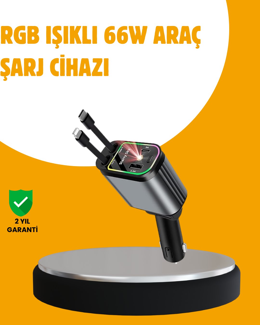 Kia, Seat, Mazda, Mitsubishi Araçlar için Çok Fonksiyonlu Araç Şarj Adaptörü