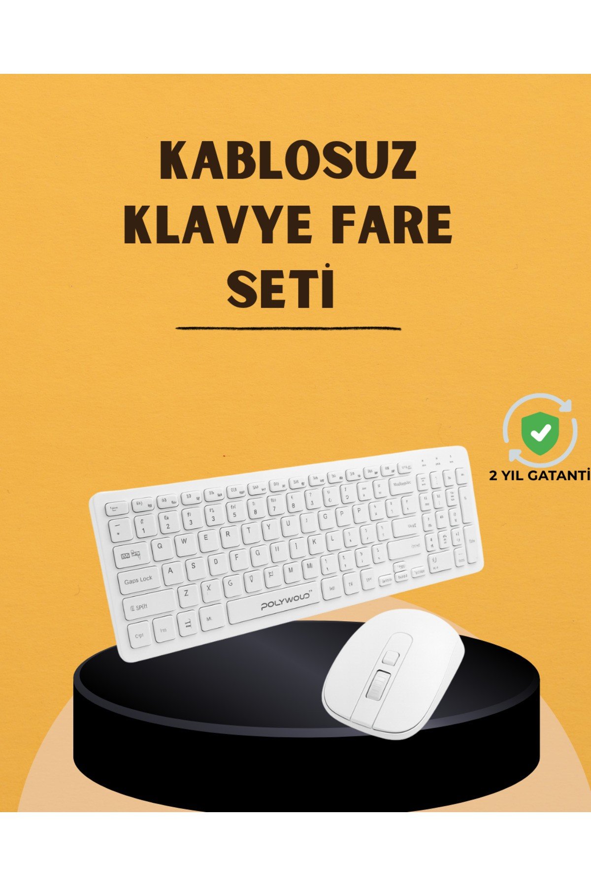 Klavye Mouse Seti Sessiz Kablosuz Türkçe TV PC Uyumlu