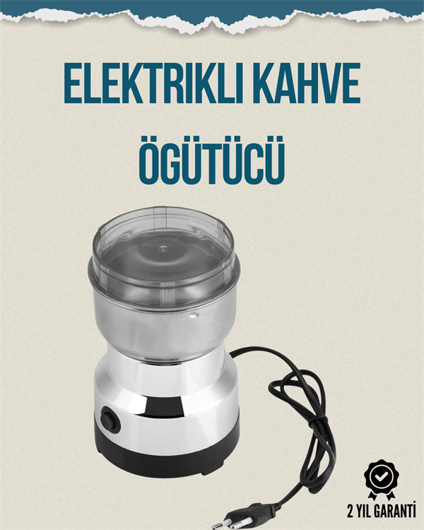 Kompakt Elektrikli Kahve ve Baharat Öğütücü | 14500 Devir, Şeffaf Kapaklı, Hediye İçin İde